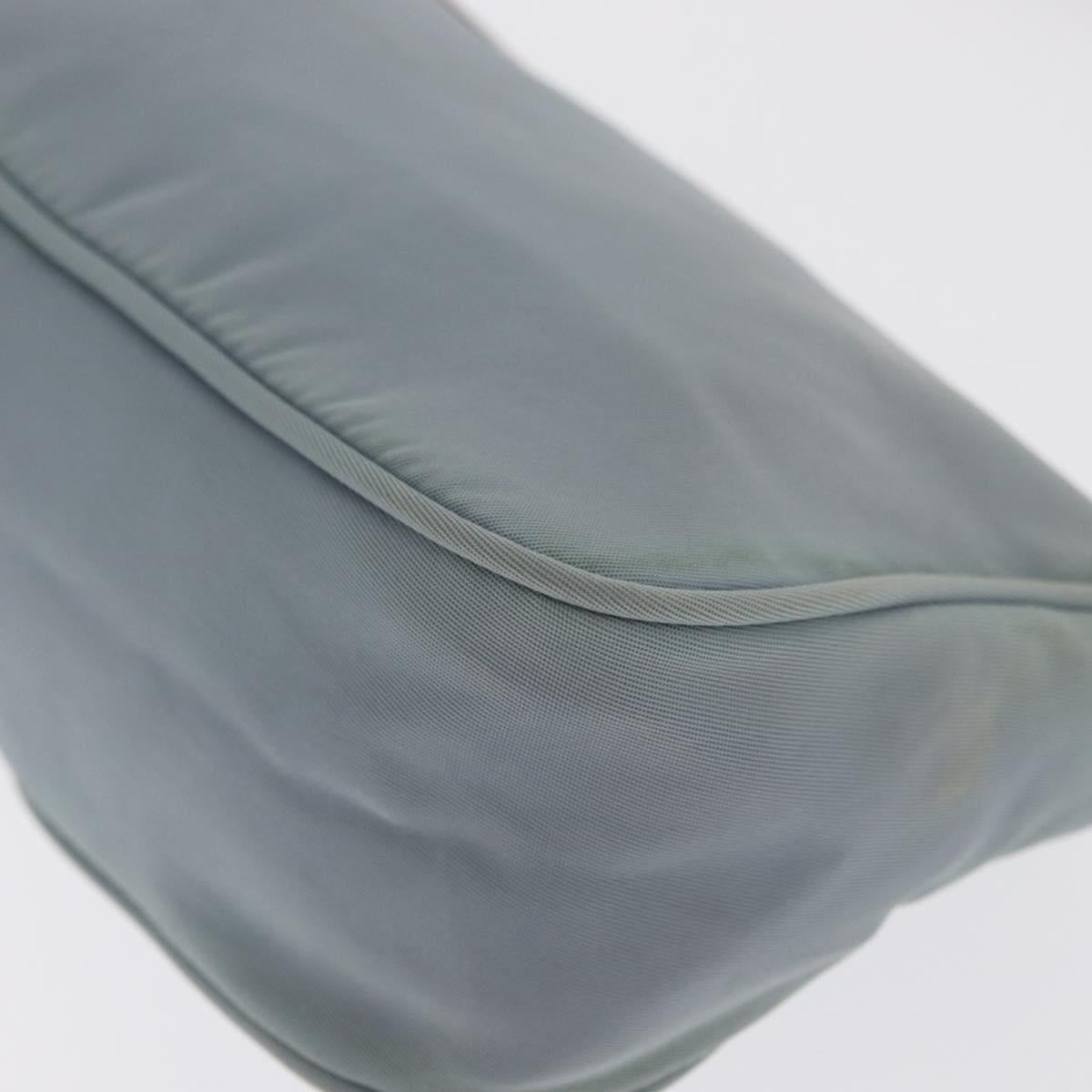 PRADA Accessory Pouch Nylon Light Blue Silver Auth 170583