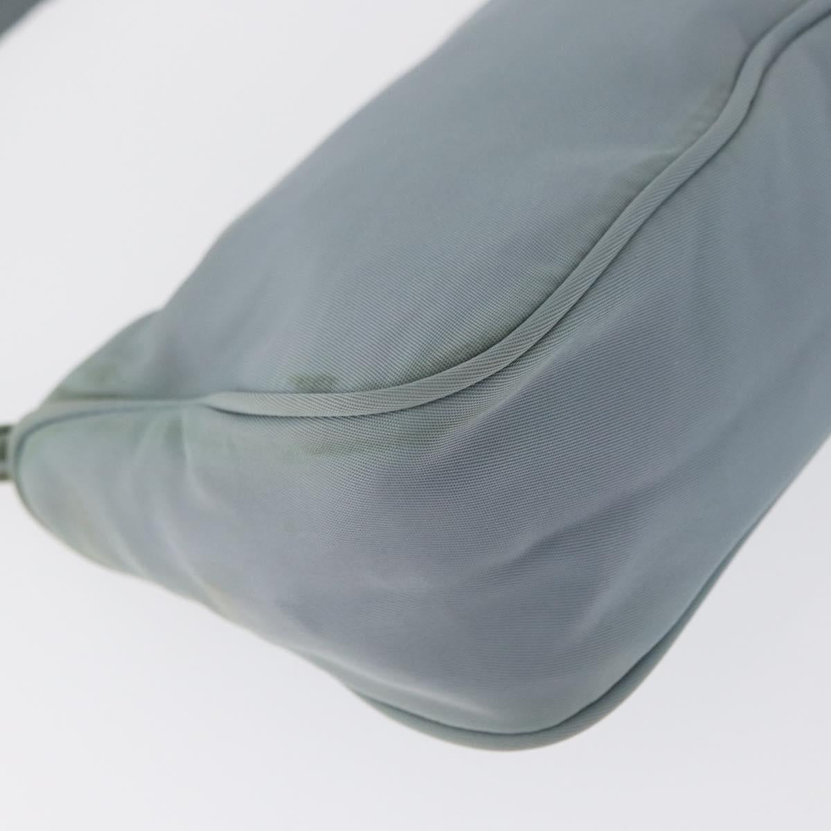 PRADA Accessory Pouch Nylon Light Blue Silver Auth 170583