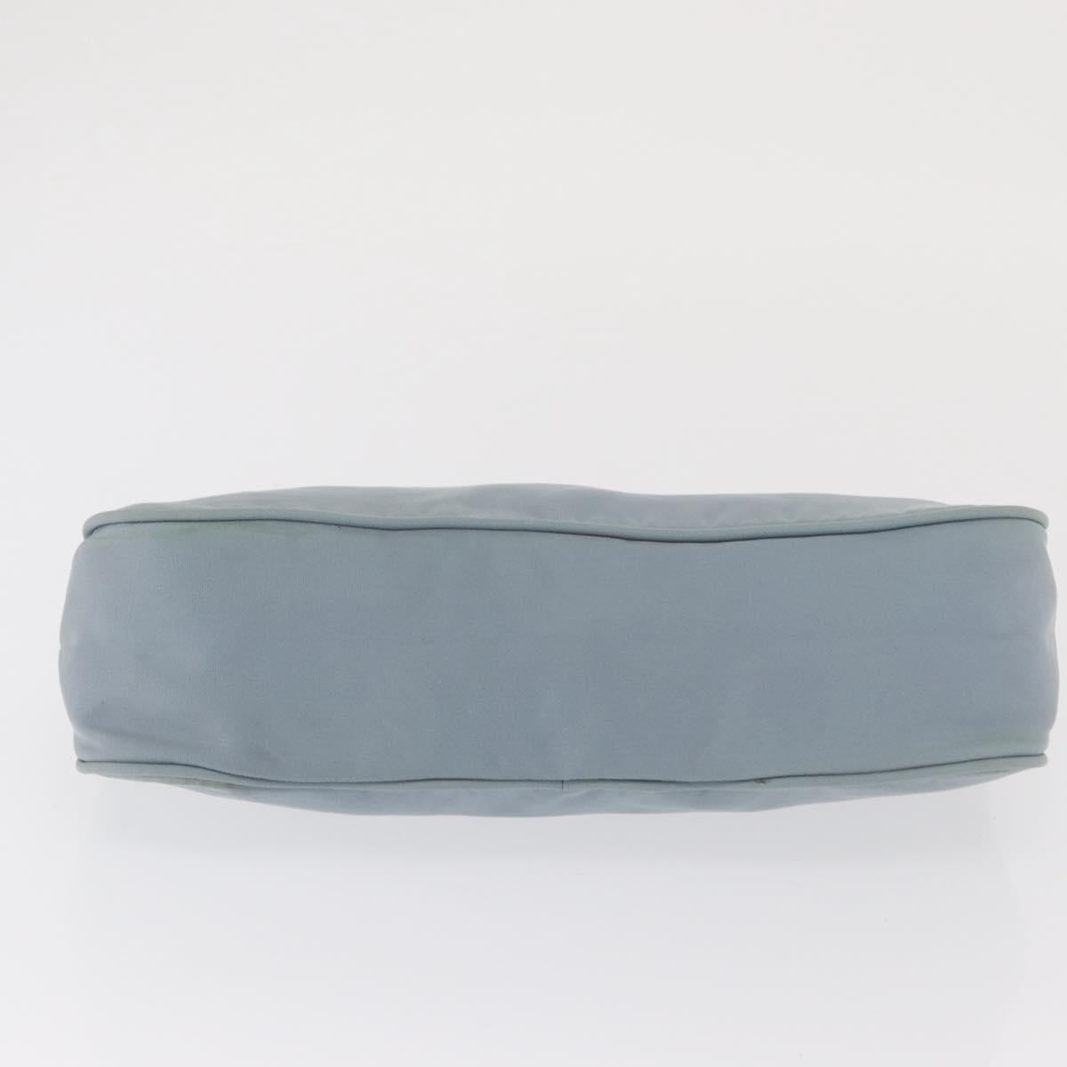 PRADA Accessory Pouch Nylon Light Blue Silver Auth 170583
