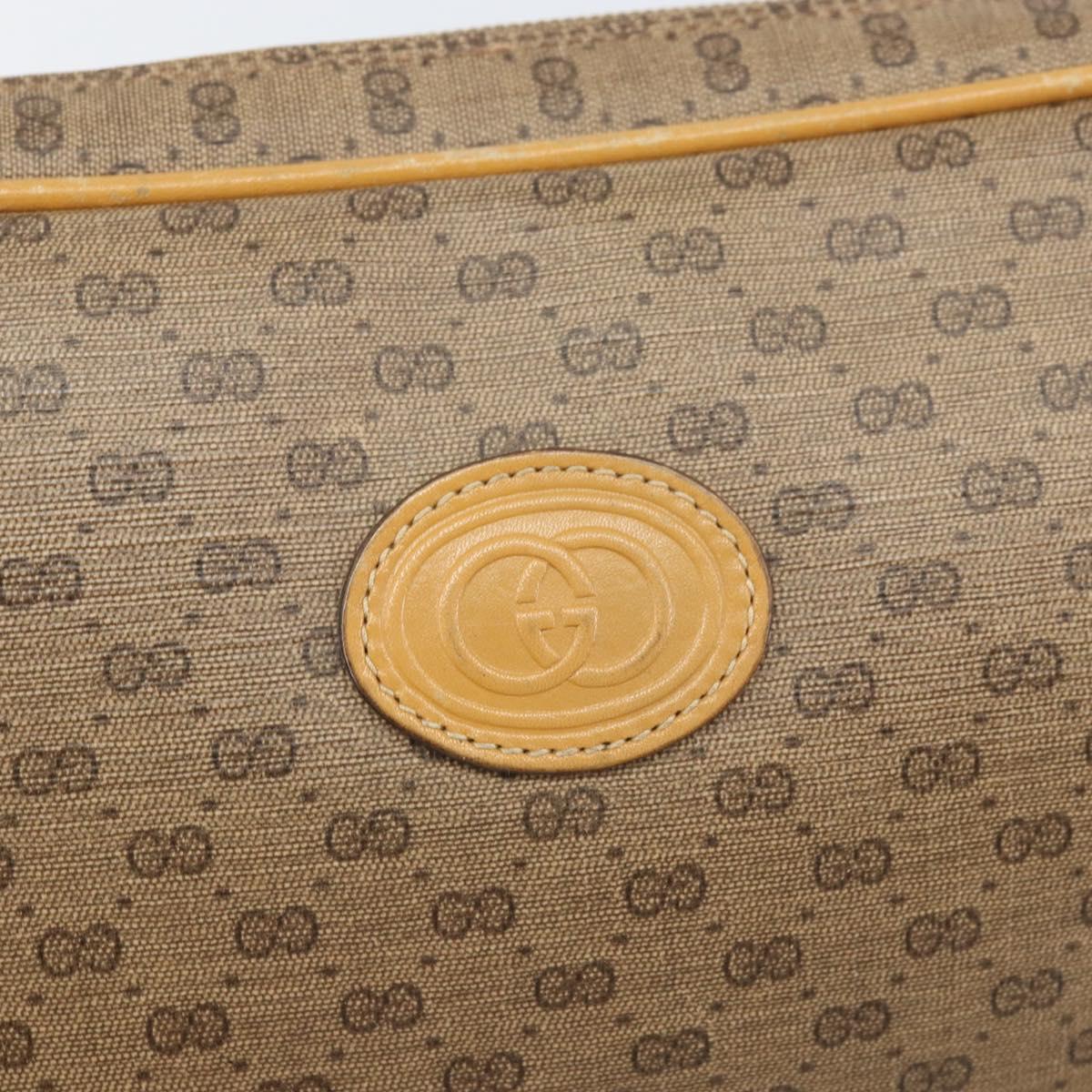 GUCCI Micro GG Supreme Shoulder Bag PVC Beige Gold Auth 170584