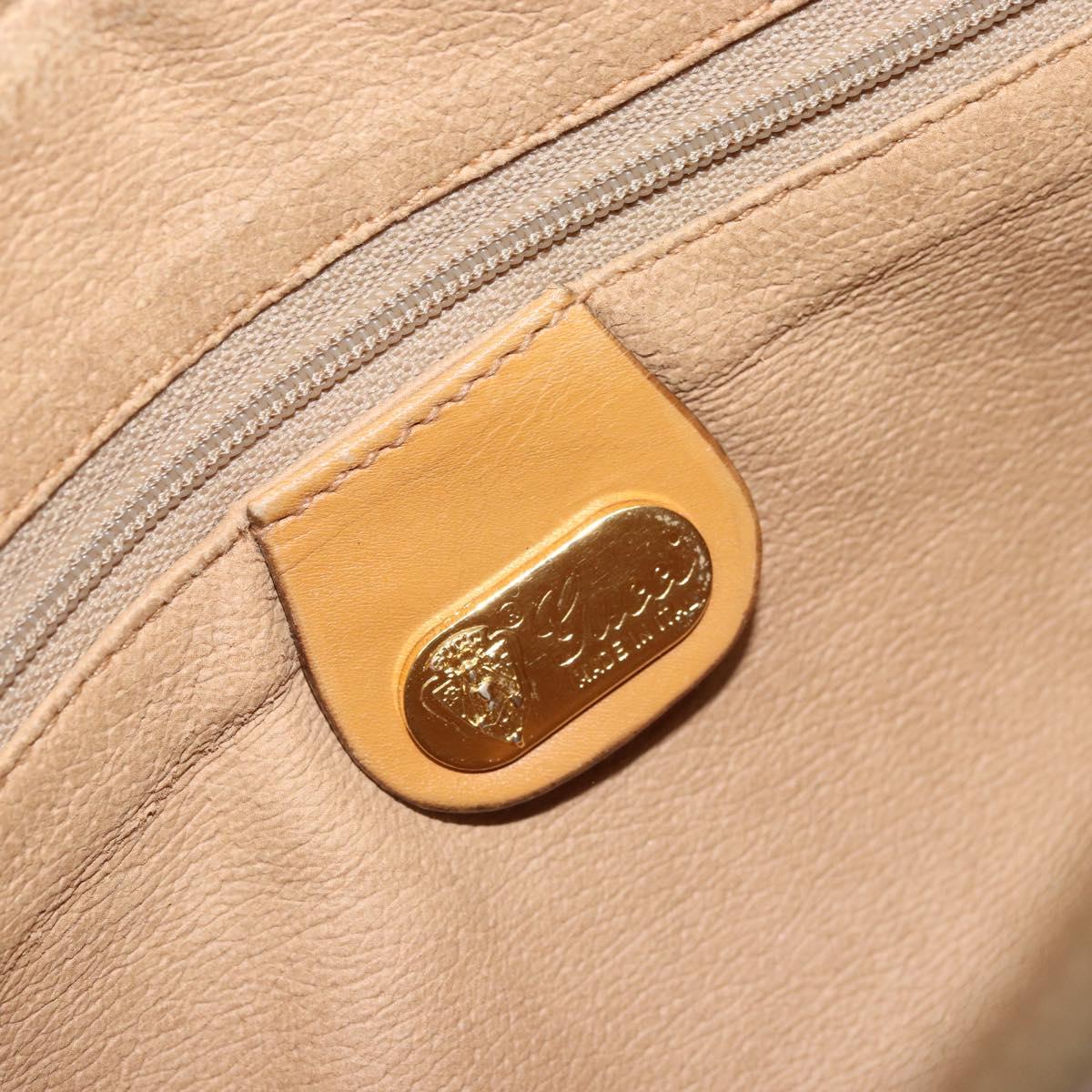 GUCCI Micro GG Supreme Shoulder Bag PVC Beige Gold Auth 170584