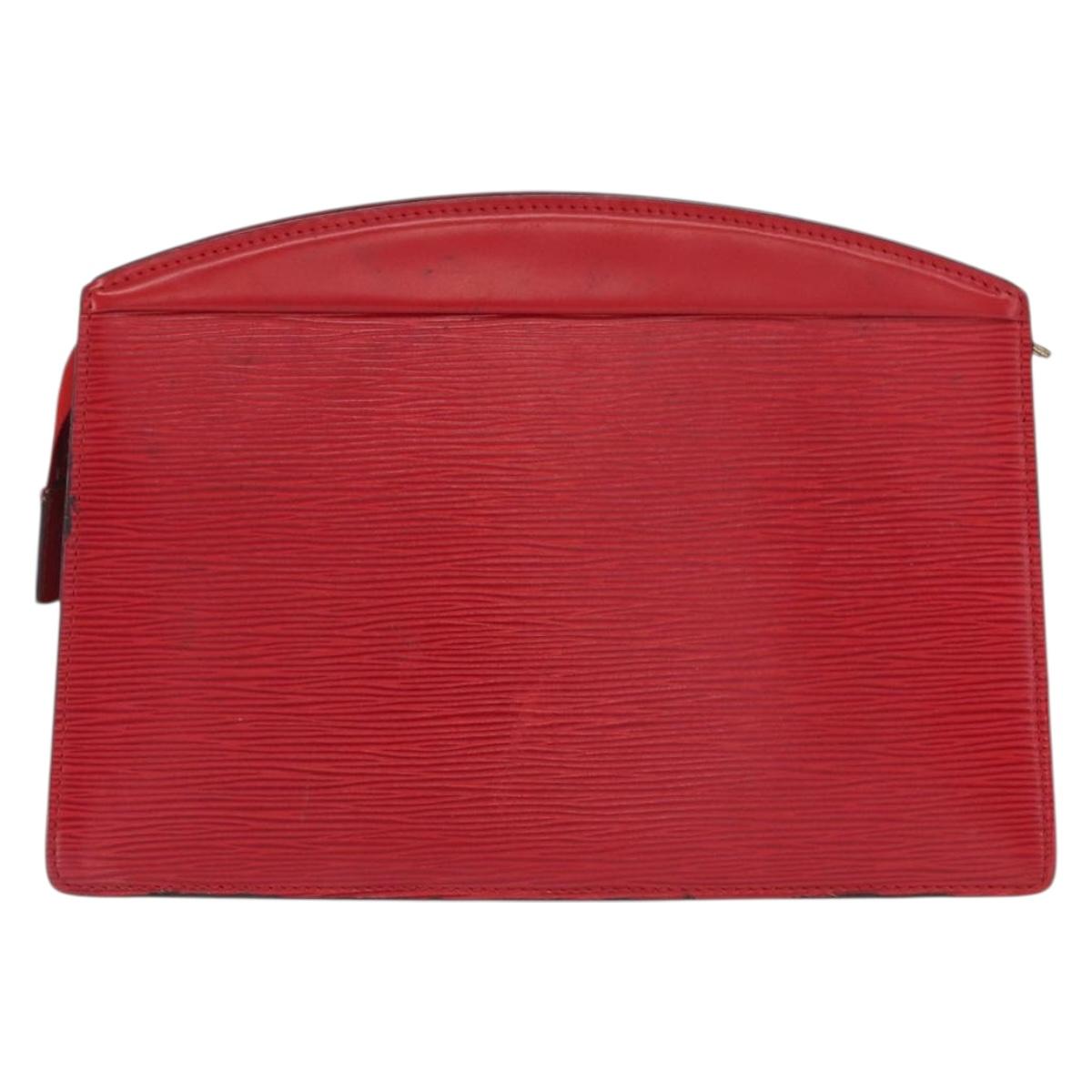 LOUIS VUITTON Epi Trousse Crete Clutch Bag Red M48407 LV Auth 170589