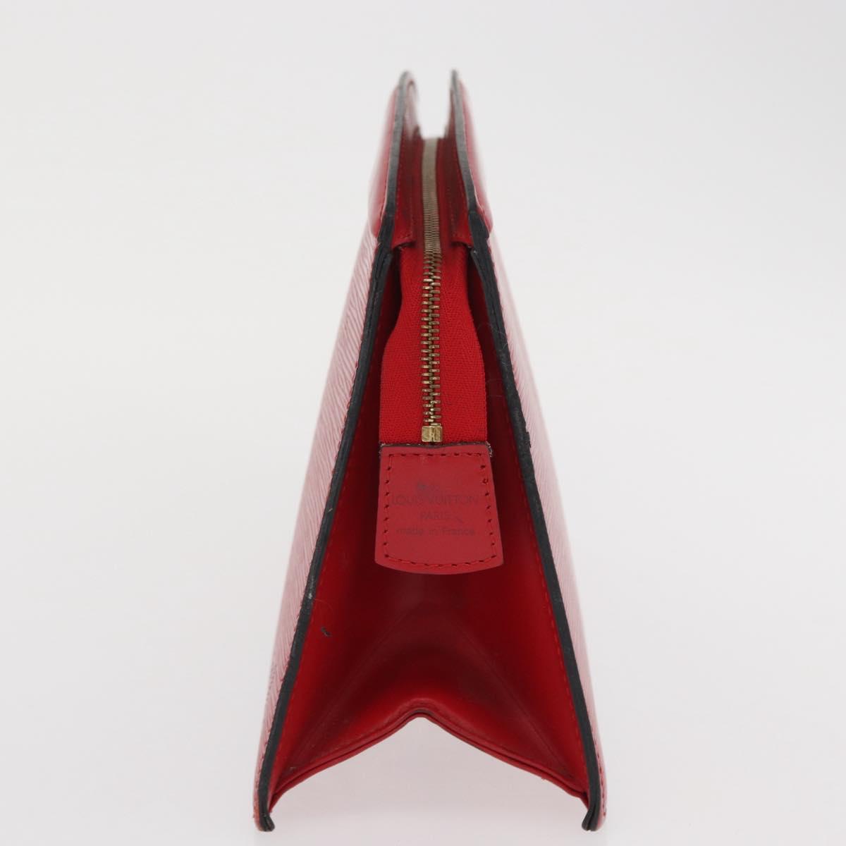 LOUIS VUITTON Epi Trousse Crete Clutch Bag Red M48407 LV Auth 170589