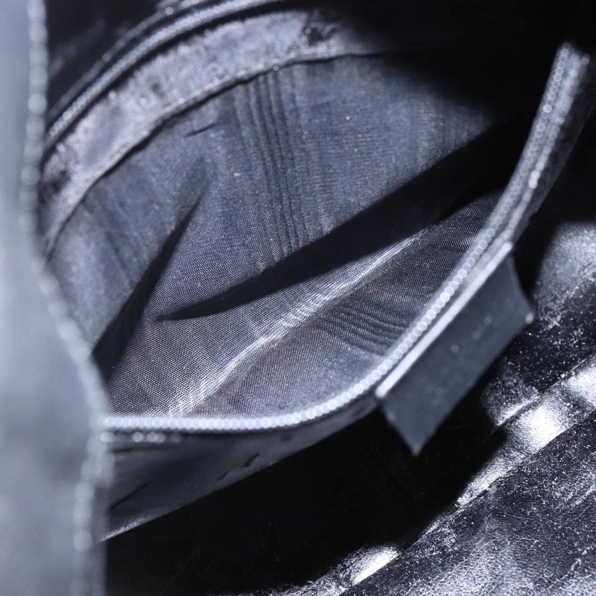 GUCCI Bamboo Hand Bag Leather 2way Black Gold 001 1638 Auth 170600