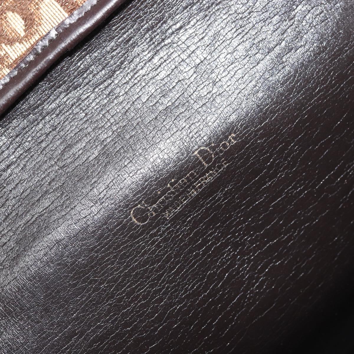 Christian Dior Trotter Canvas Shoulder Bag Beige Gold Auth 170604