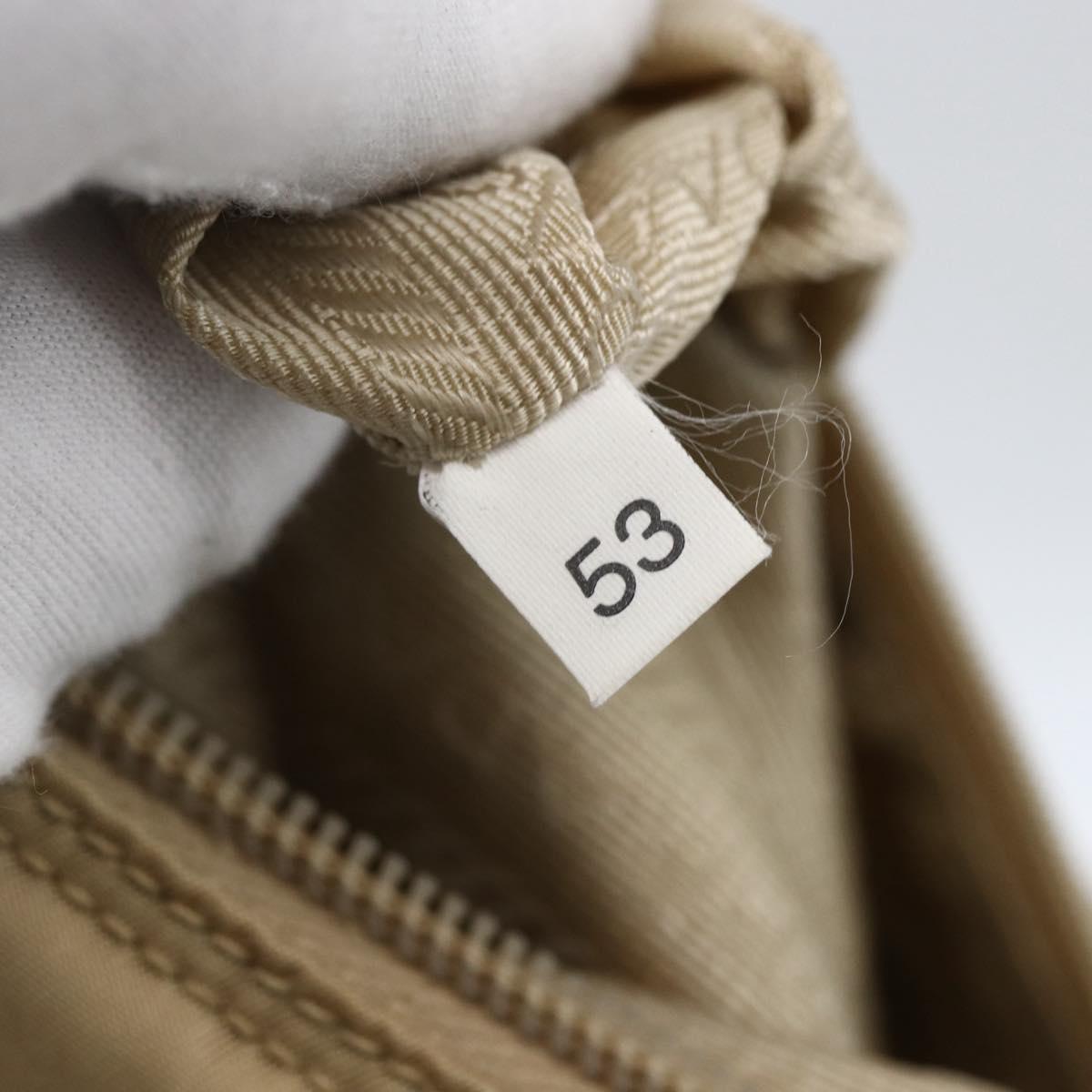 PRADA Shoulder Bag Nylon Beige Silver Auth 170605