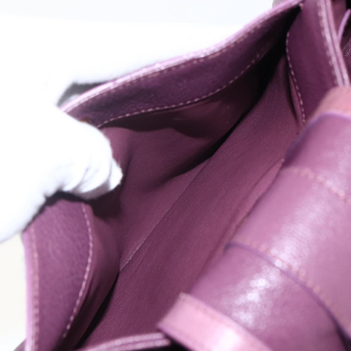 BVLGARI Chandra Shoulder Bag Leather Purple Gold Auth 170606A