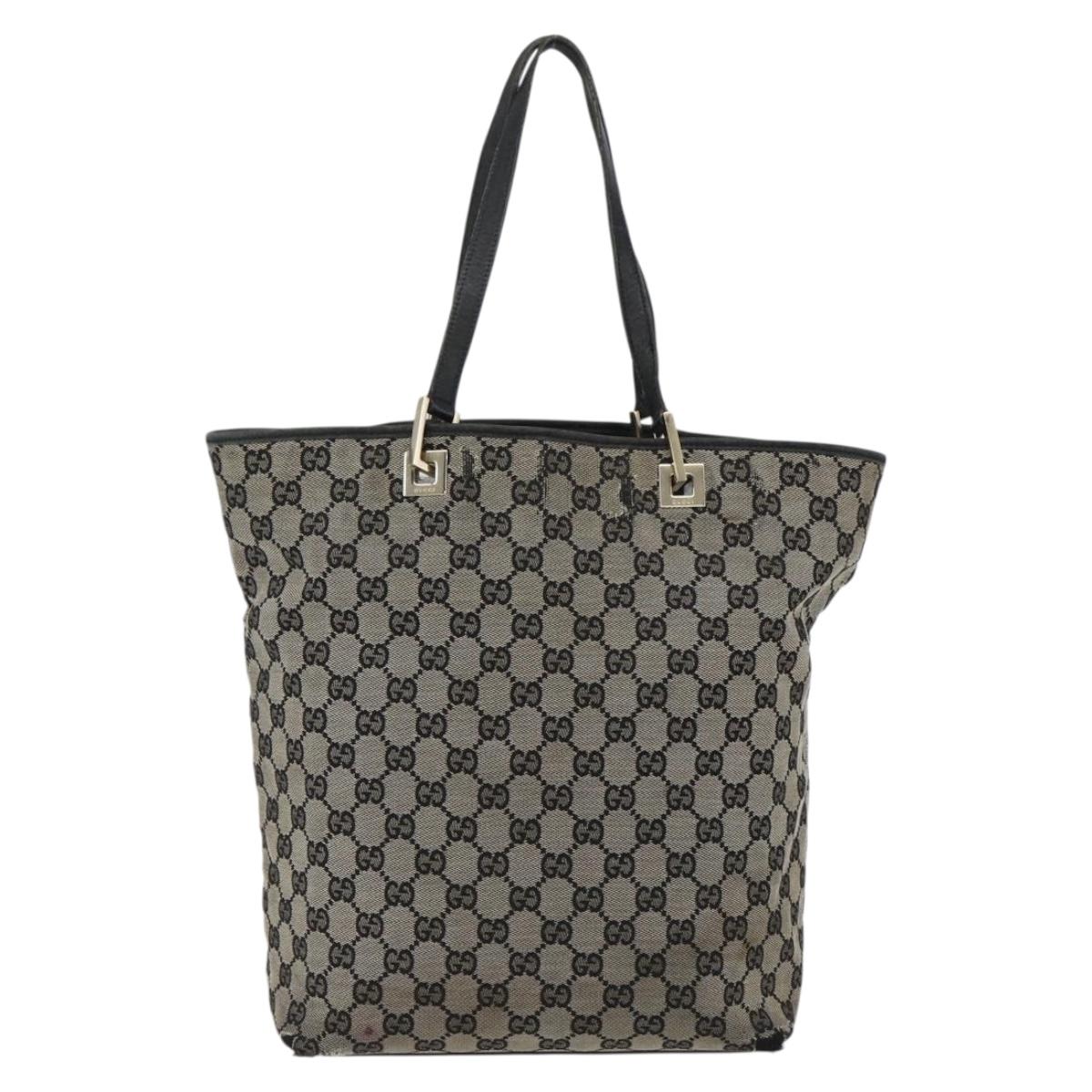 GUCCI GG Canvas Tote Bag Navy Gold 002 1098 Auth 170609