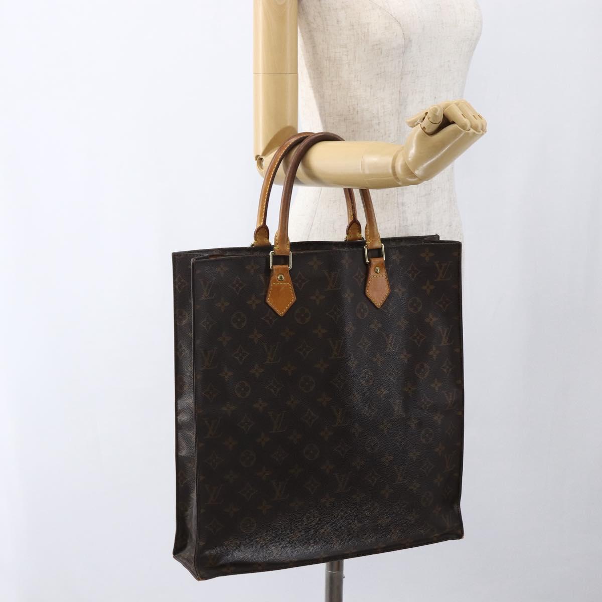 LOUIS VUITTON Monogram Sac Plat Hand Bag M51140 LV Auth 170610