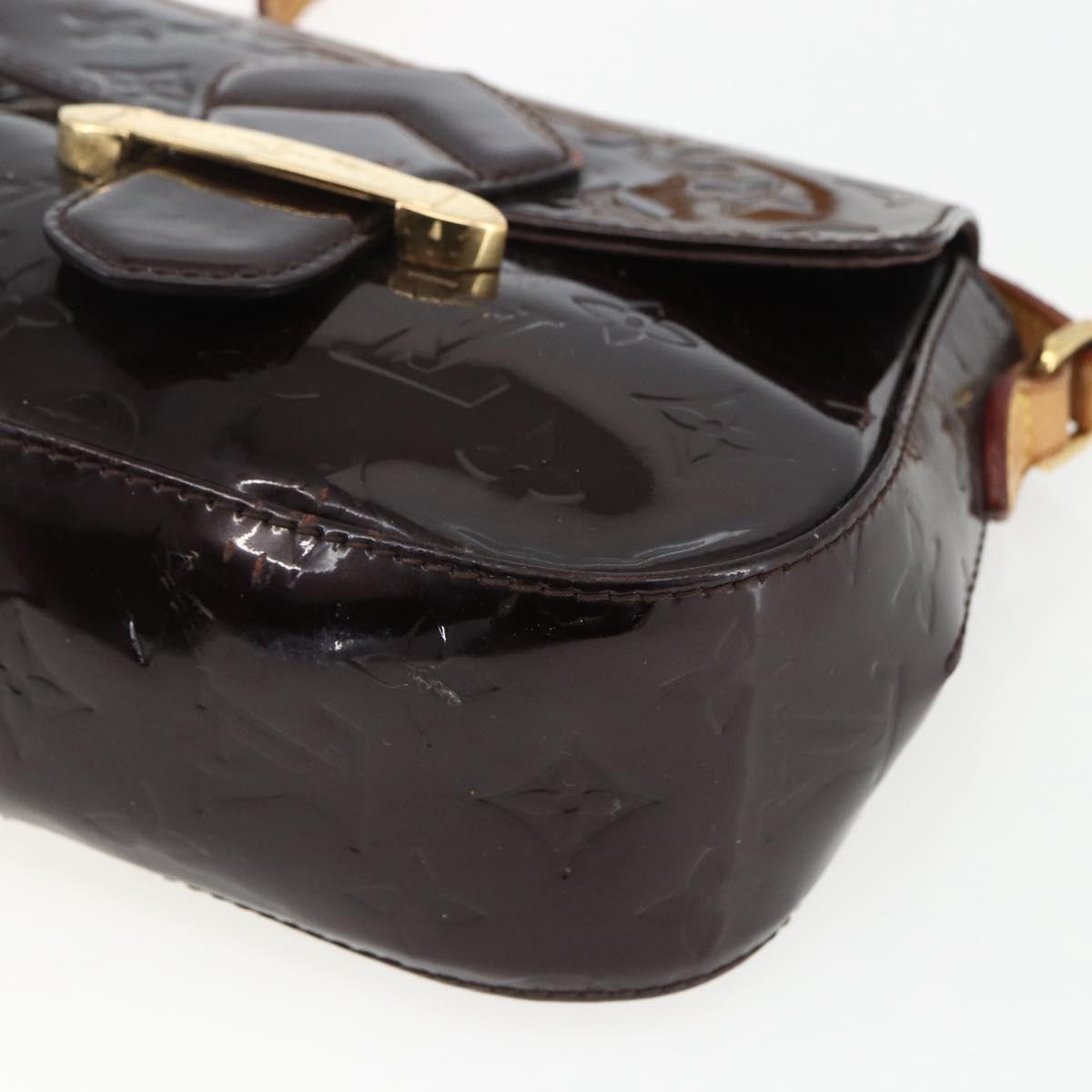 LOUIS VUITTON Monogram Vernis Bell Flower PM Bag Amarante M91704 LV Auth 170613