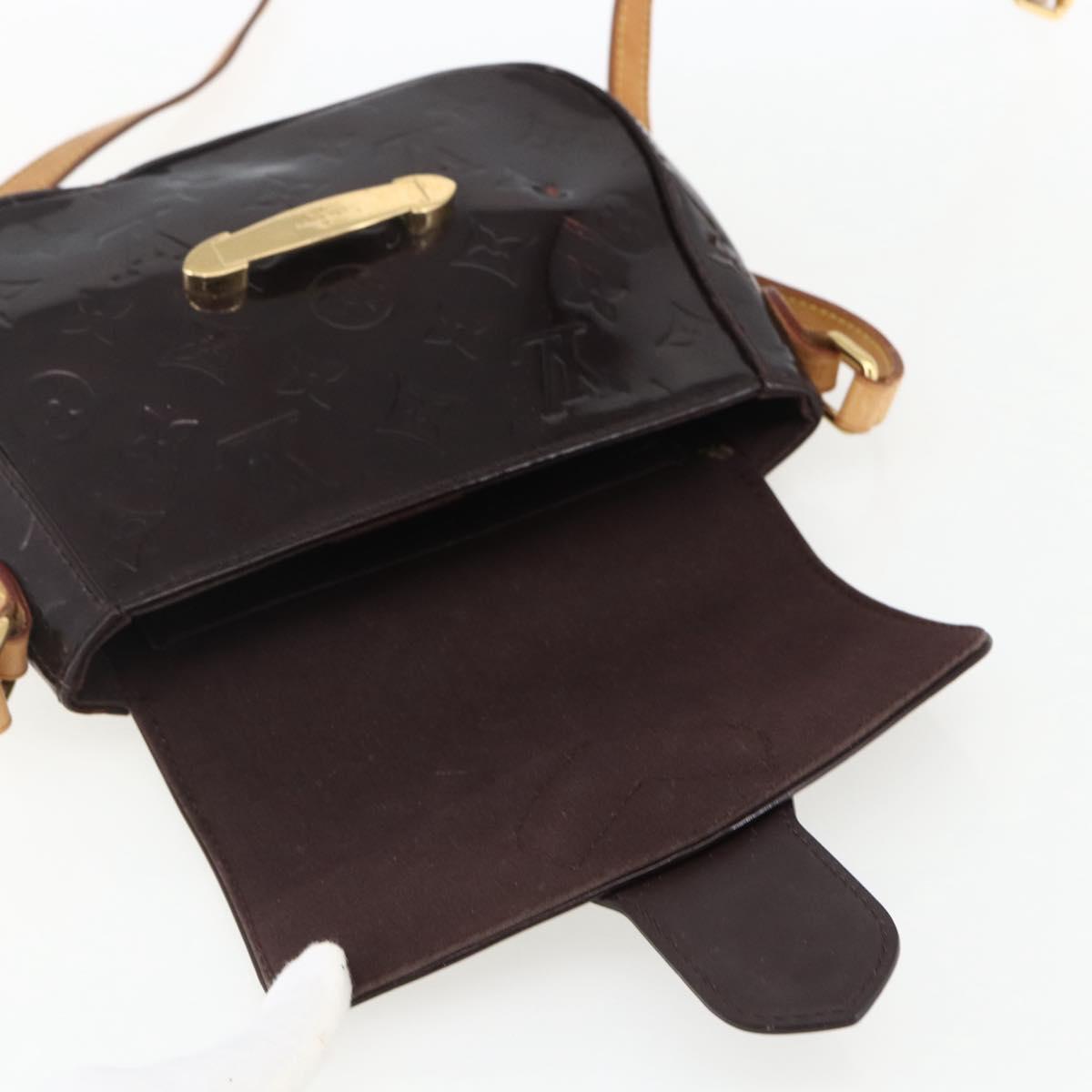 LOUIS VUITTON Monogram Vernis Bell Flower PM Bag Amarante M91704 LV Auth 170613
