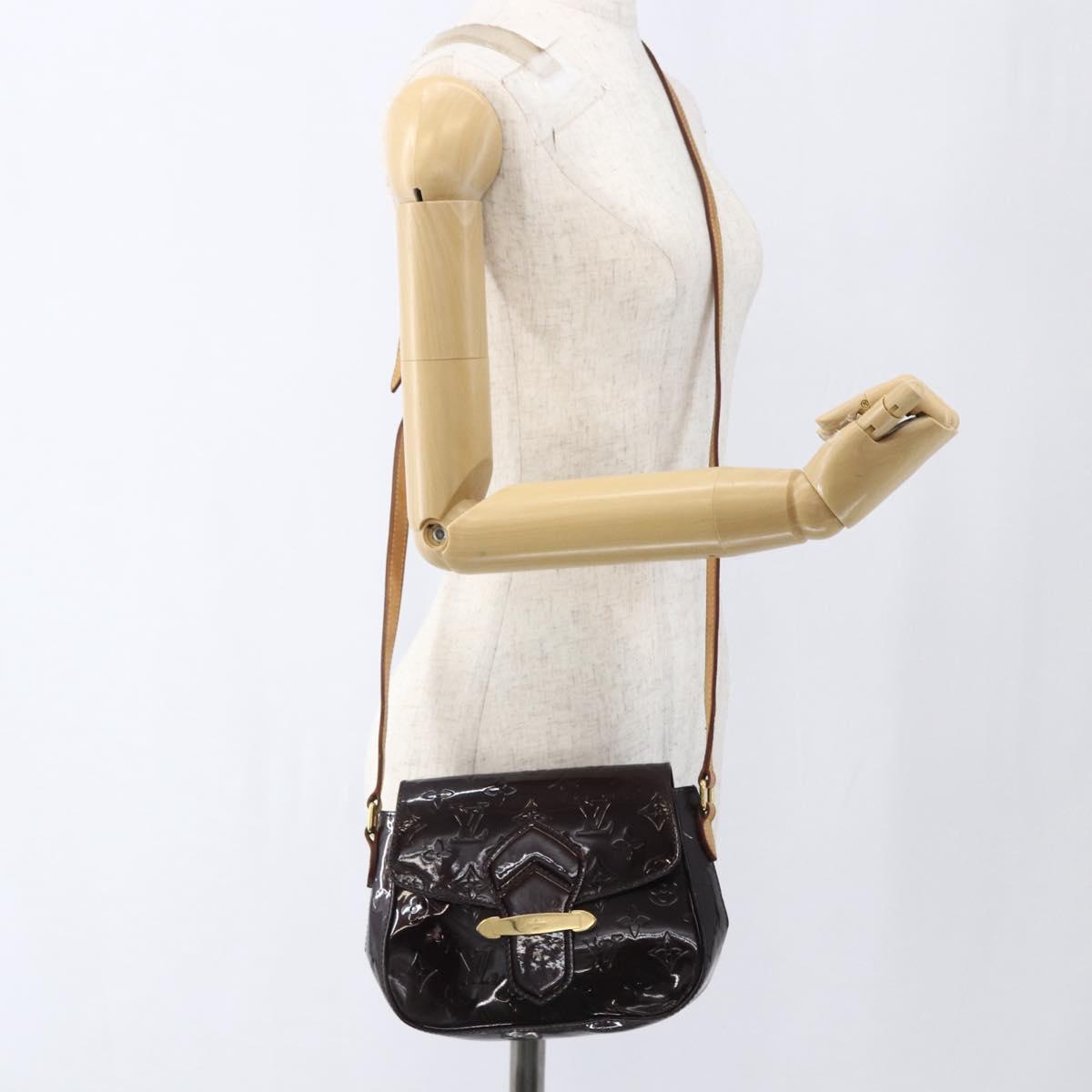 LOUIS VUITTON Monogram Vernis Bell Flower PM Bag Amarante M91704 LV Auth 170613