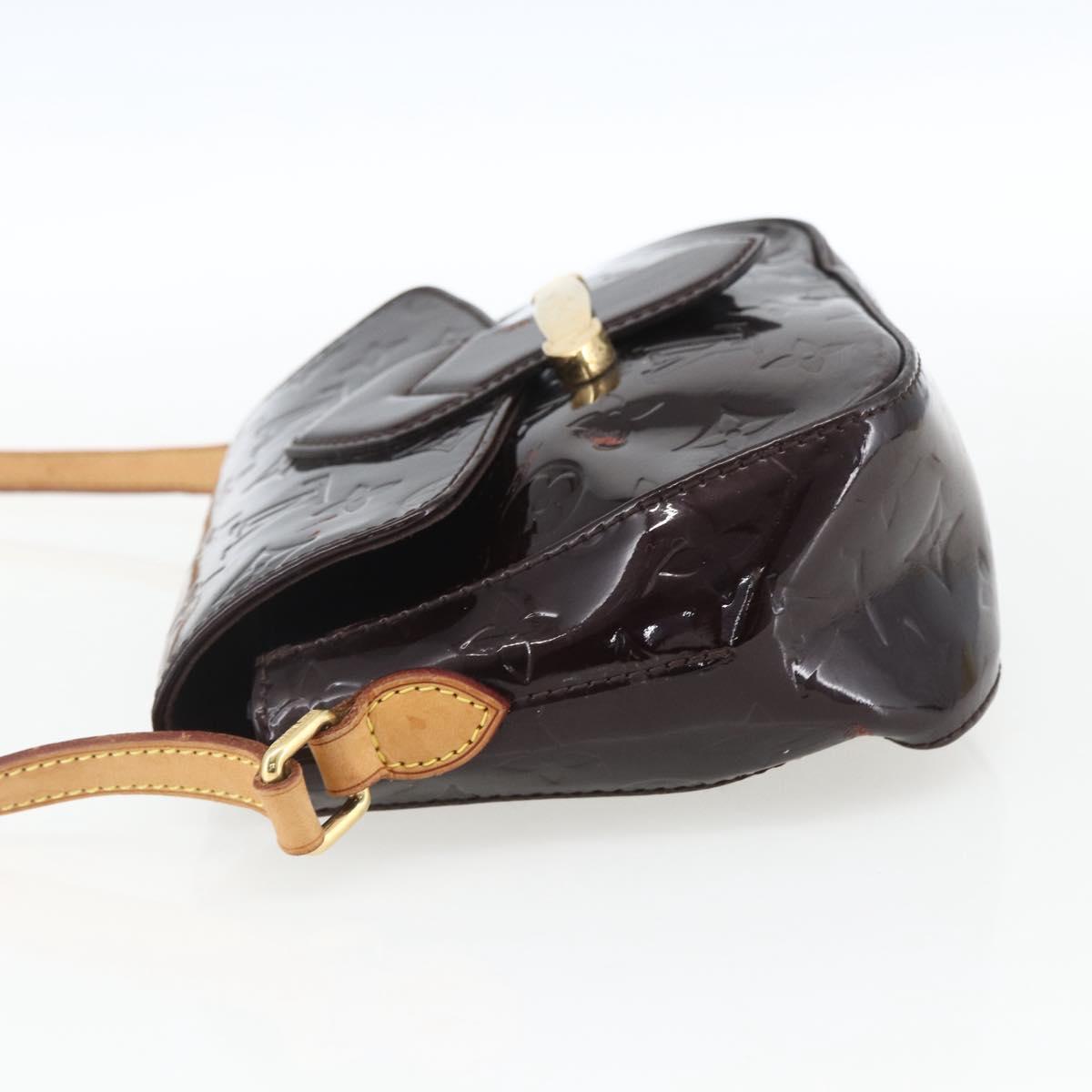 LOUIS VUITTON Monogram Vernis Bell Flower PM Bag Amarante M91704 LV Auth 170613