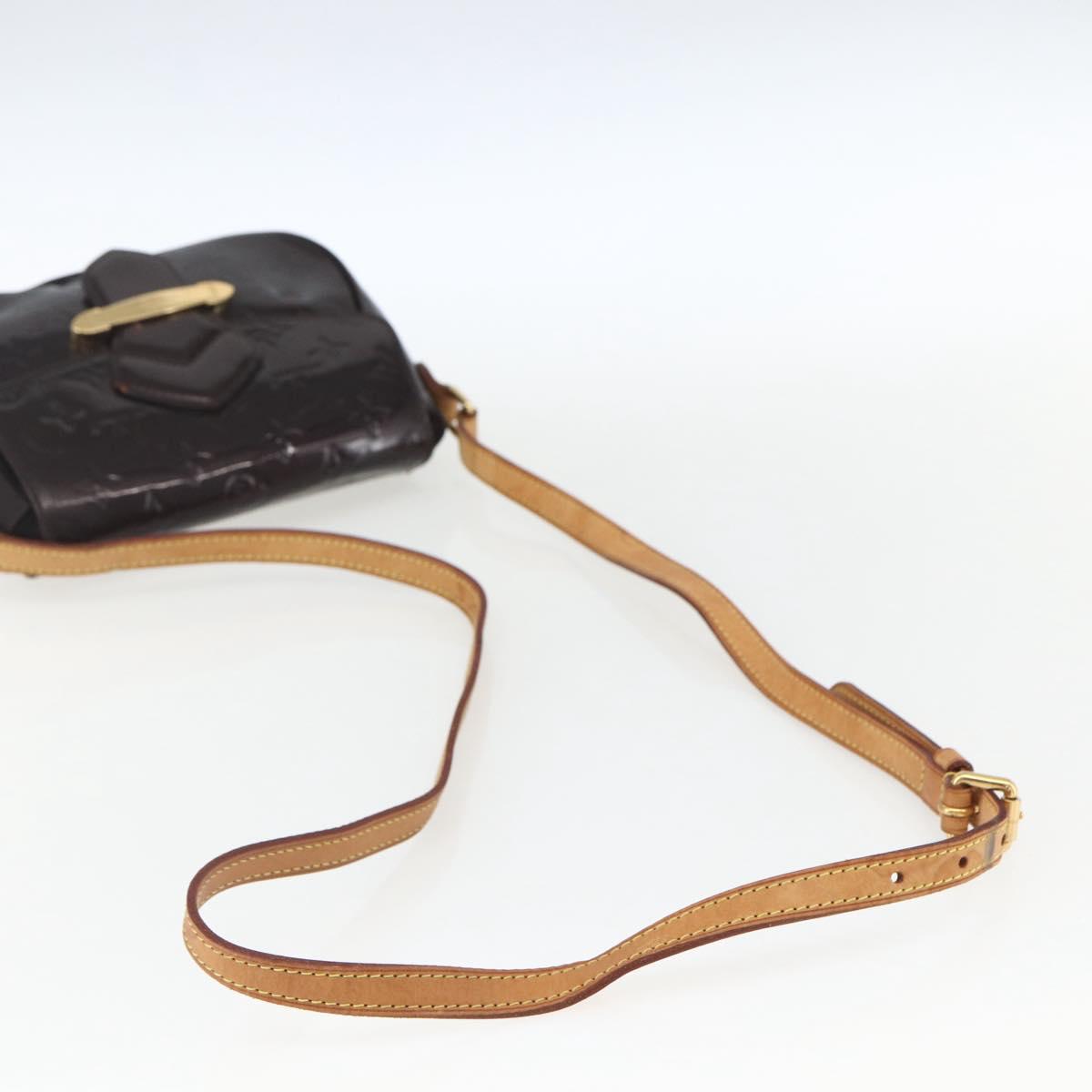 LOUIS VUITTON Monogram Vernis Bell Flower PM Bag Amarante M91704 LV Auth 170613