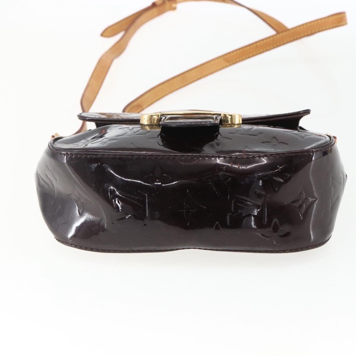 LOUIS VUITTON Monogram Vernis Bell Flower PM Bag Amarante M91704 LV Auth 170613