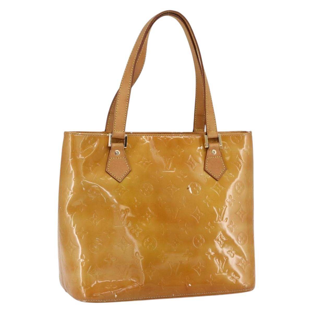 LOUIS VUITTON Monogram Vernis Houston Hand Bag Beige M91004 LV Auth 170615