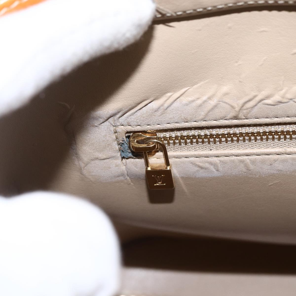 LOUIS VUITTON Monogram Vernis Houston Hand Bag Beige M91004 LV Auth 170615