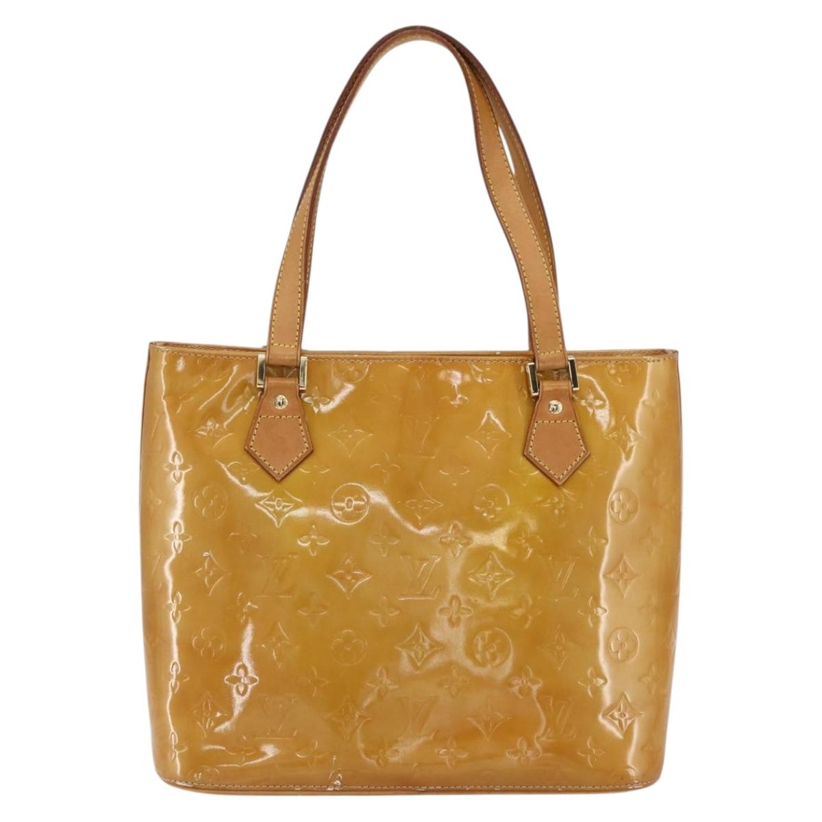 LOUIS VUITTON Monogram Vernis Houston Hand Bag Beige M91004 LV Auth 170615