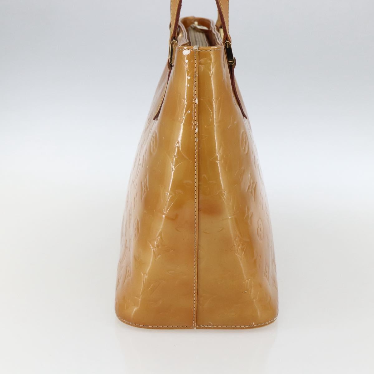 LOUIS VUITTON Monogram Vernis Houston Hand Bag Beige M91004 LV Auth 170615