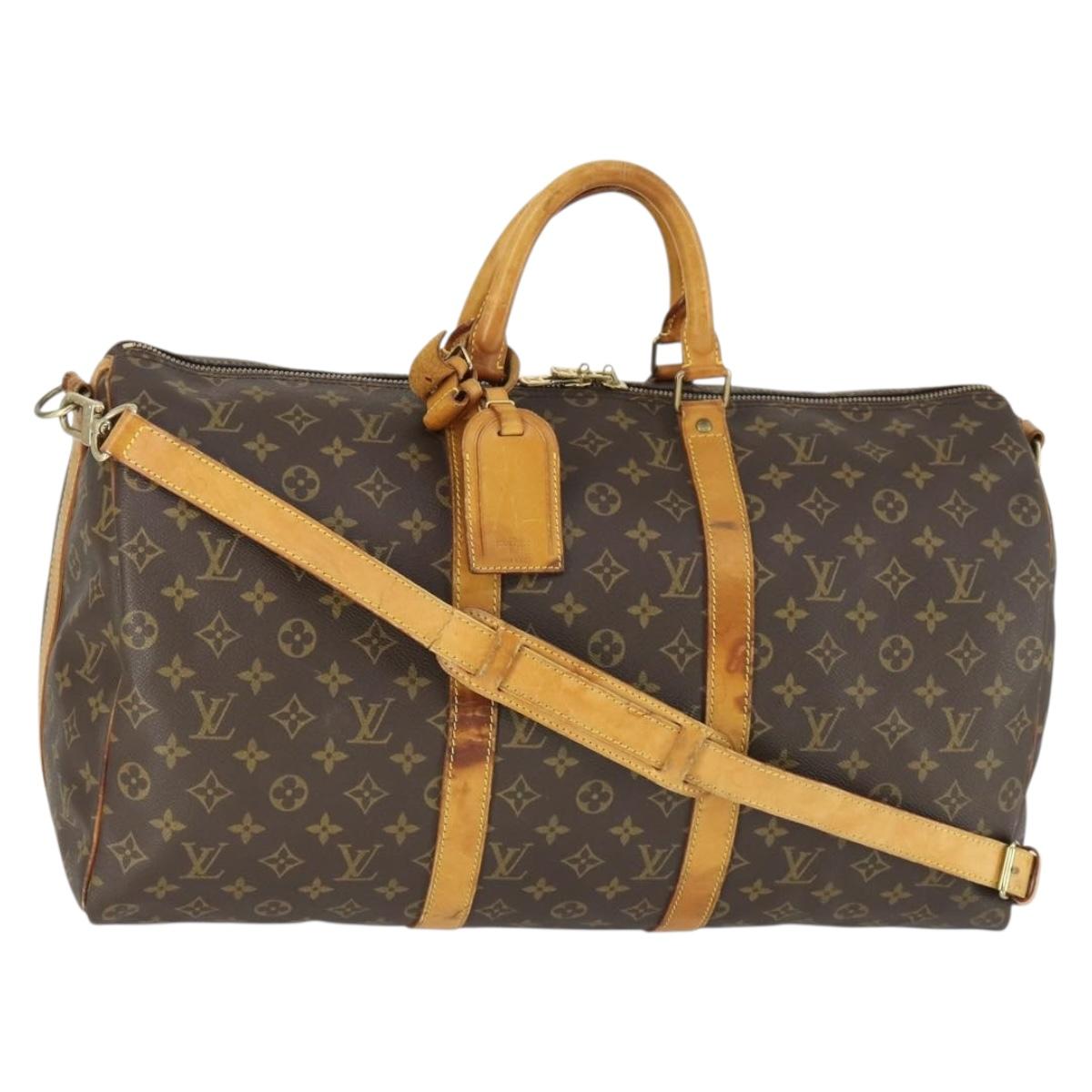 LOUIS VUITTON Monogram Keepall Bandouliere 50 Boston Bag M41416 LV Auth 170630