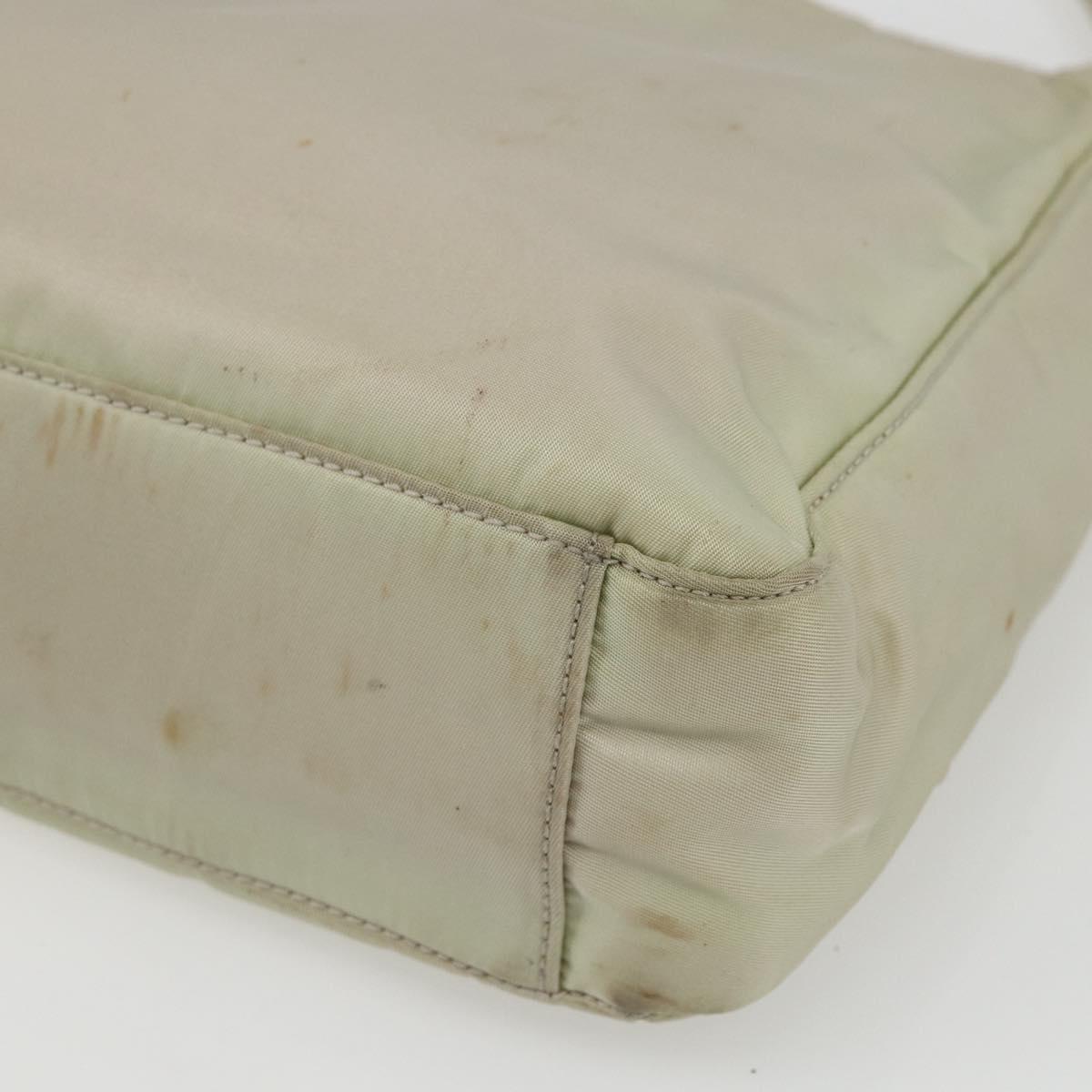 PRADA Tote Bag Nylon Ivory Silver Auth 170631