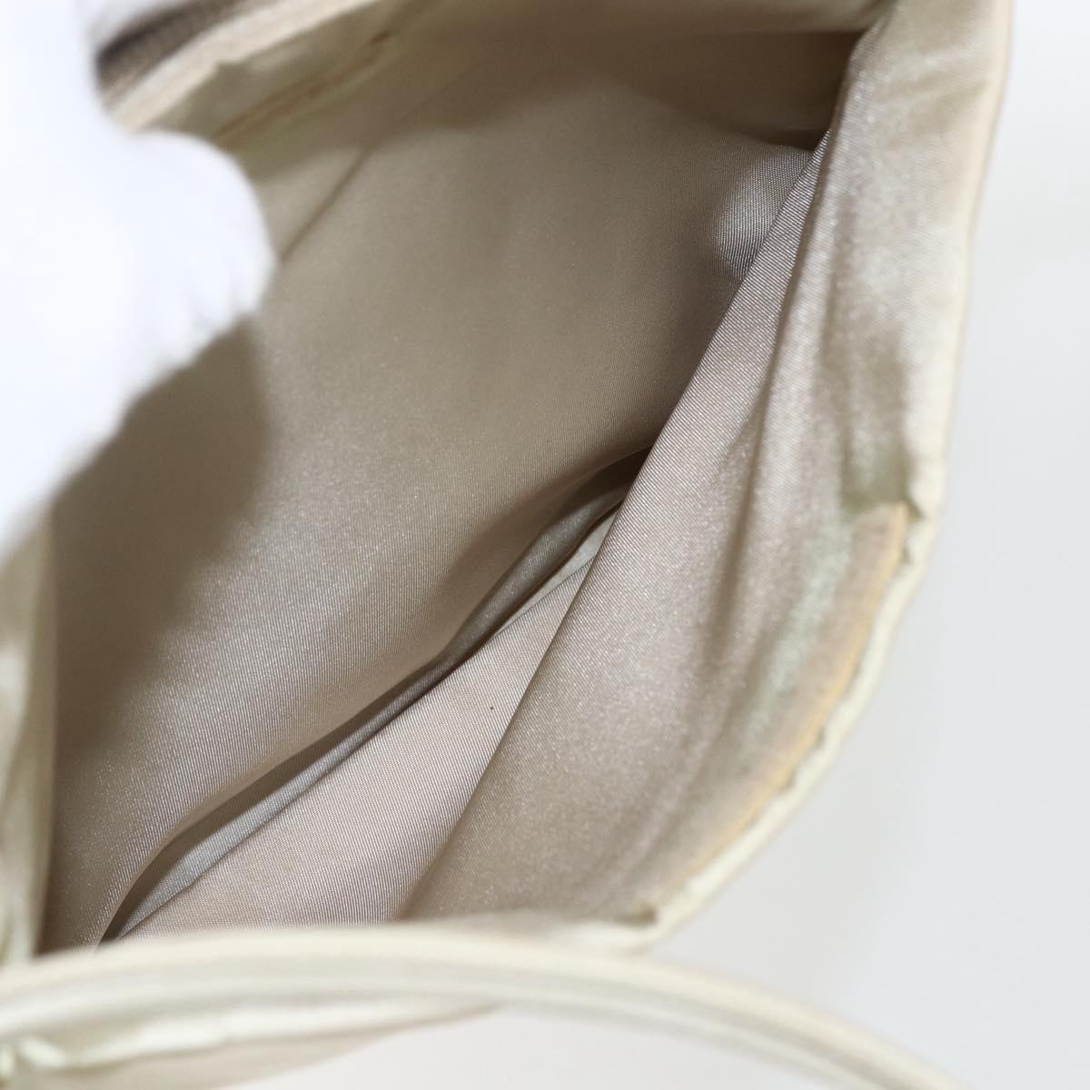 PRADA Tote Bag Nylon Ivory Silver Auth 170631