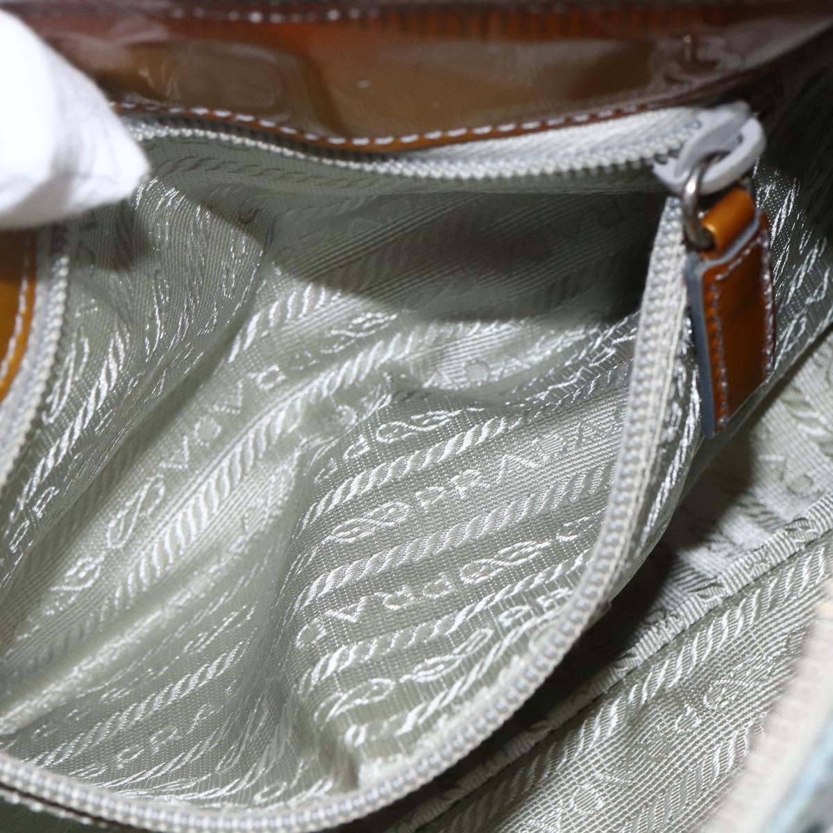 PRADA Tote Bag Nylon Light Blue Silver Auth 170632