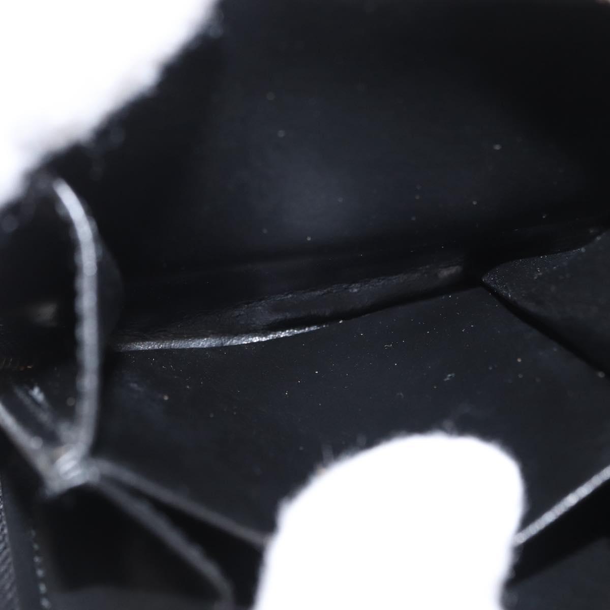 CELINE Macadam Canvas Coin Purse PVC Leather Black Gold Auth 170637V