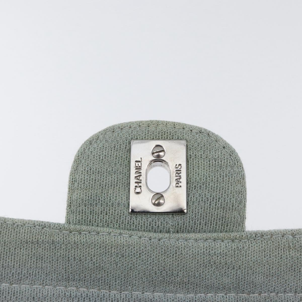 CHANEL Matelasse 26 Chain Shoulder Bag Jersey Gray Silver CC Auth 170659A