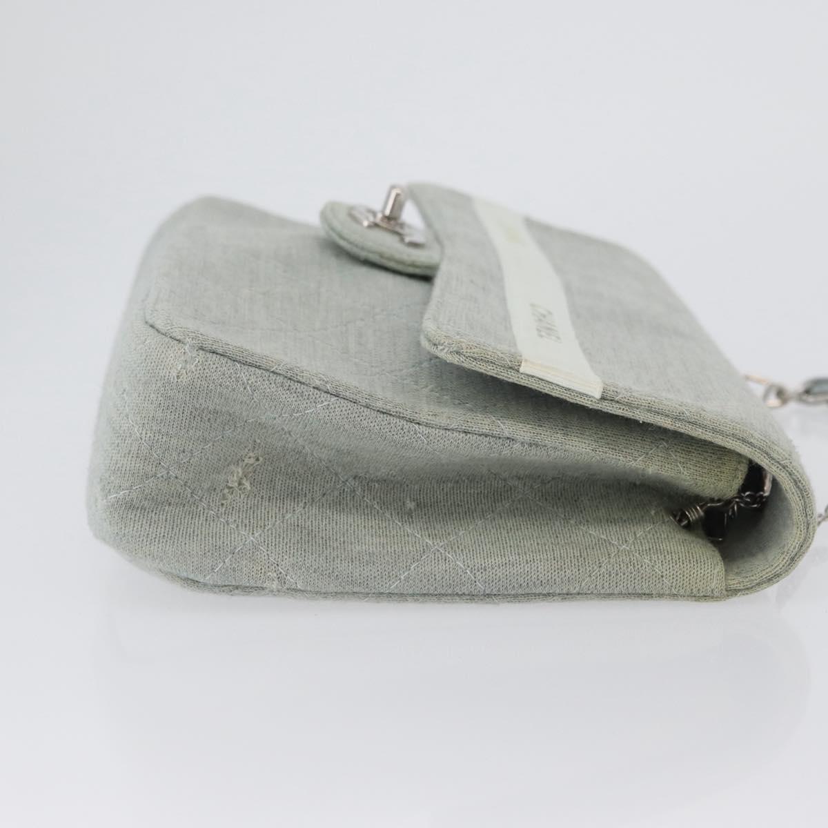 CHANEL Matelasse 26 Chain Shoulder Bag Jersey Gray Silver CC Auth 170659A