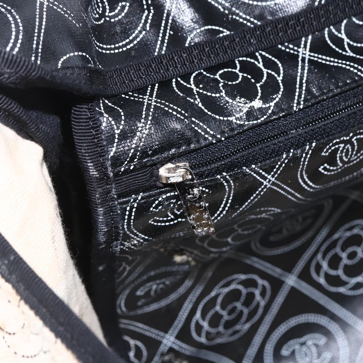 CHANEL Chain Matelasse Shoulder Bag Coated Canvas Black Silver CC Auth 170665A