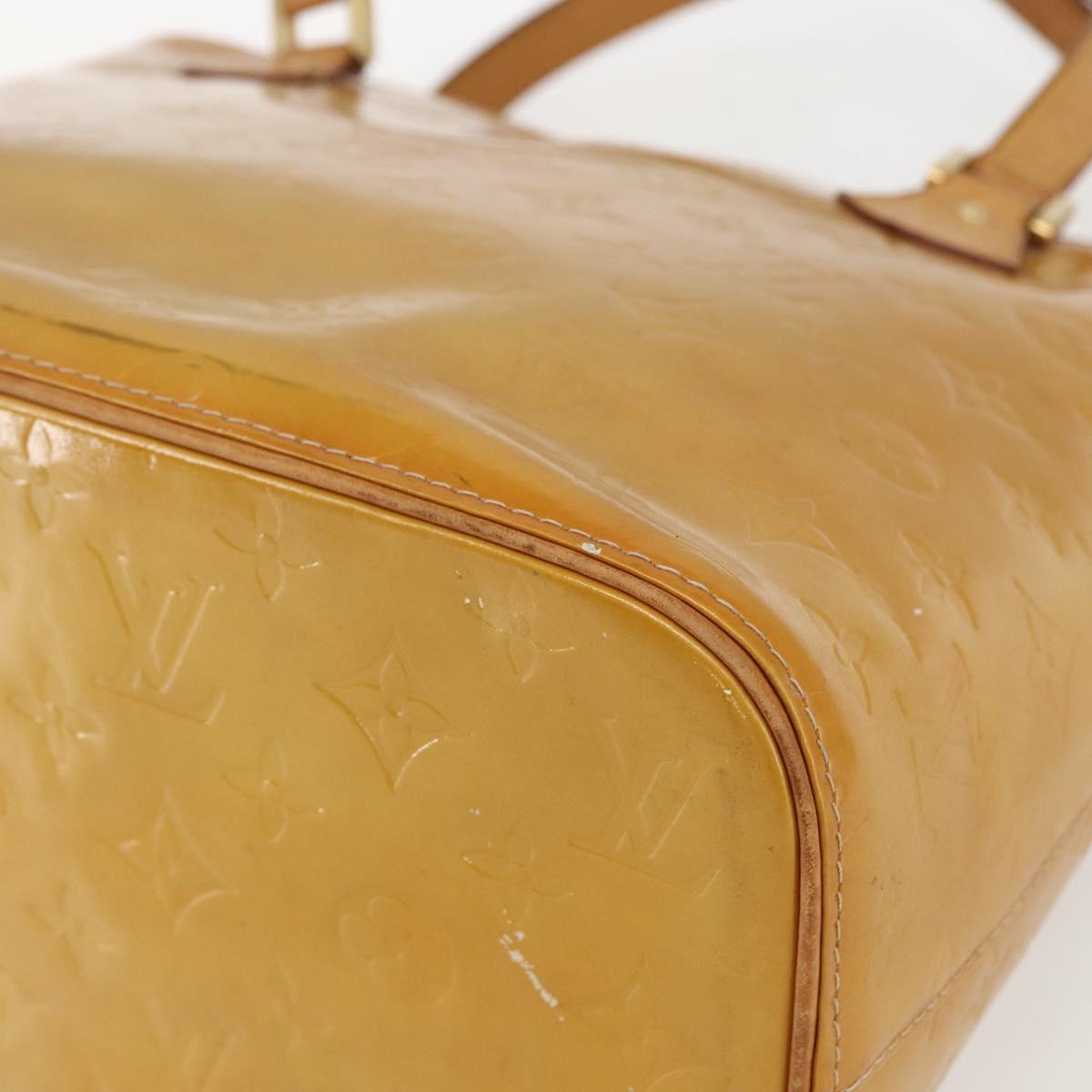 LOUIS VUITTON Monogram Vernis Houston Hand Bag Beige M91004 LV Auth 170682