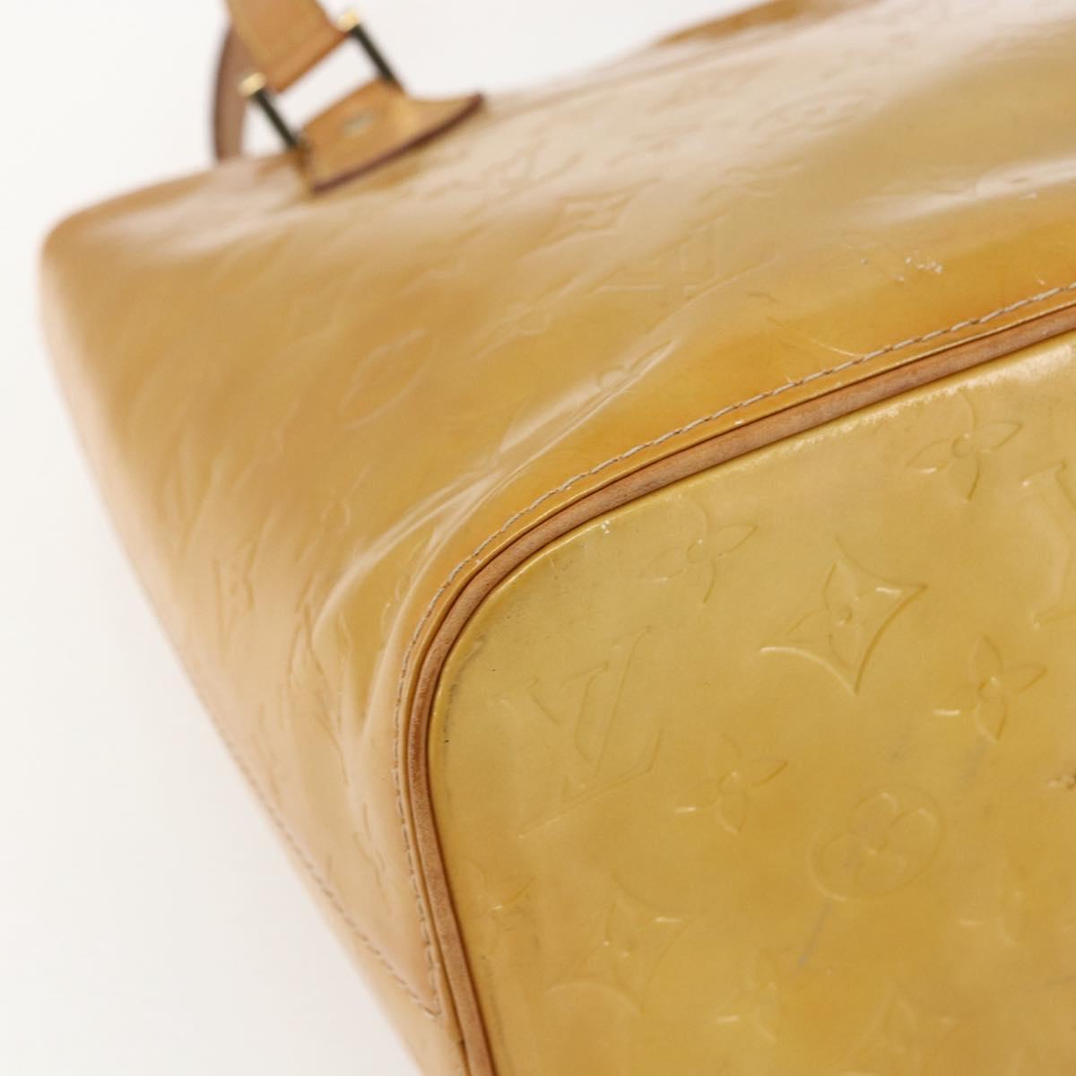 LOUIS VUITTON Monogram Vernis Houston Hand Bag Beige M91004 LV Auth 170682
