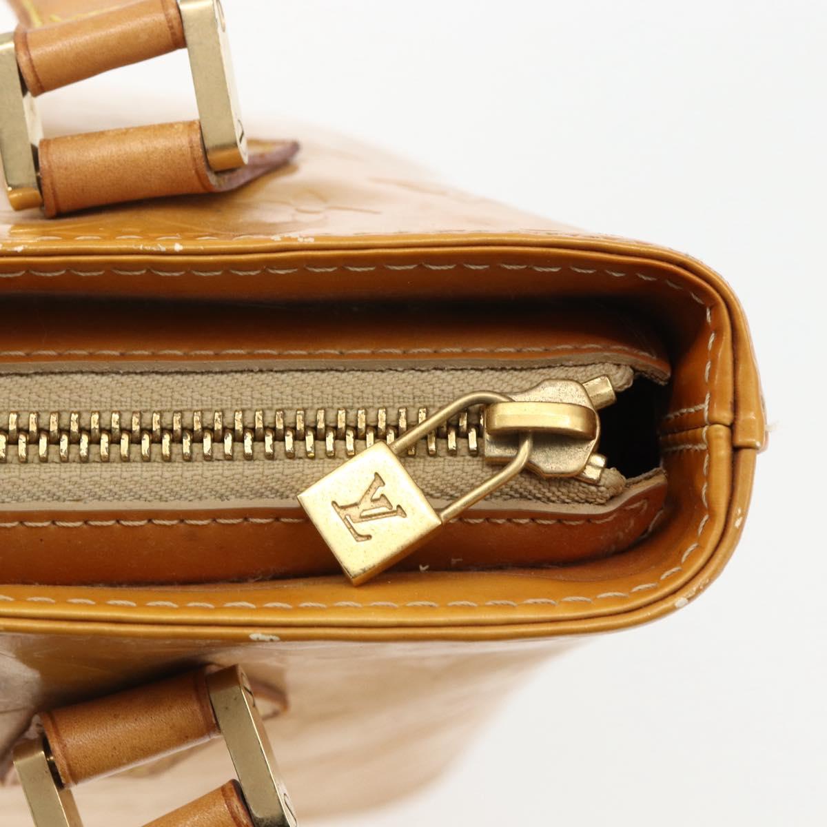 LOUIS VUITTON Monogram Vernis Houston Hand Bag Beige M91004 LV Auth 170682