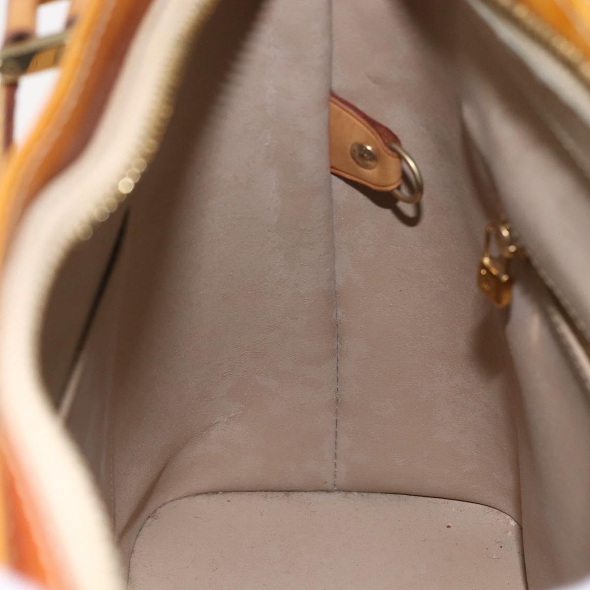 LOUIS VUITTON Monogram Vernis Houston Hand Bag Beige M91004 LV Auth 170682