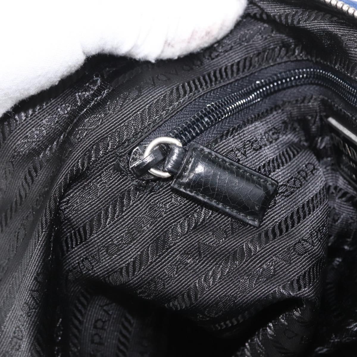 PRADA Tote Bag Nylon Blue Silver Auth 170684