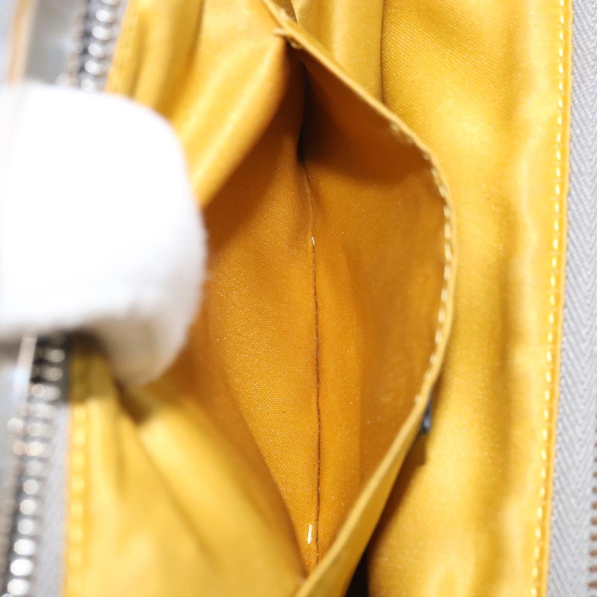 FENDI Hand Bag Leather Silver Auth 170686