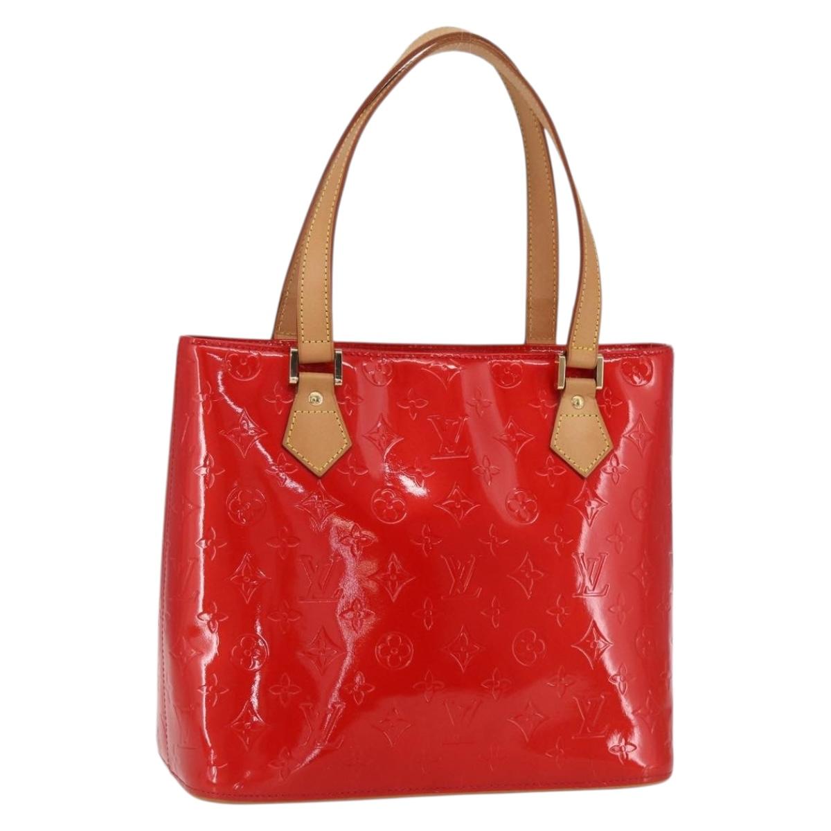 LOUIS VUITTON Monogram Vernis Houston Hand Bag Rouge M91092 LV Auth 170689V