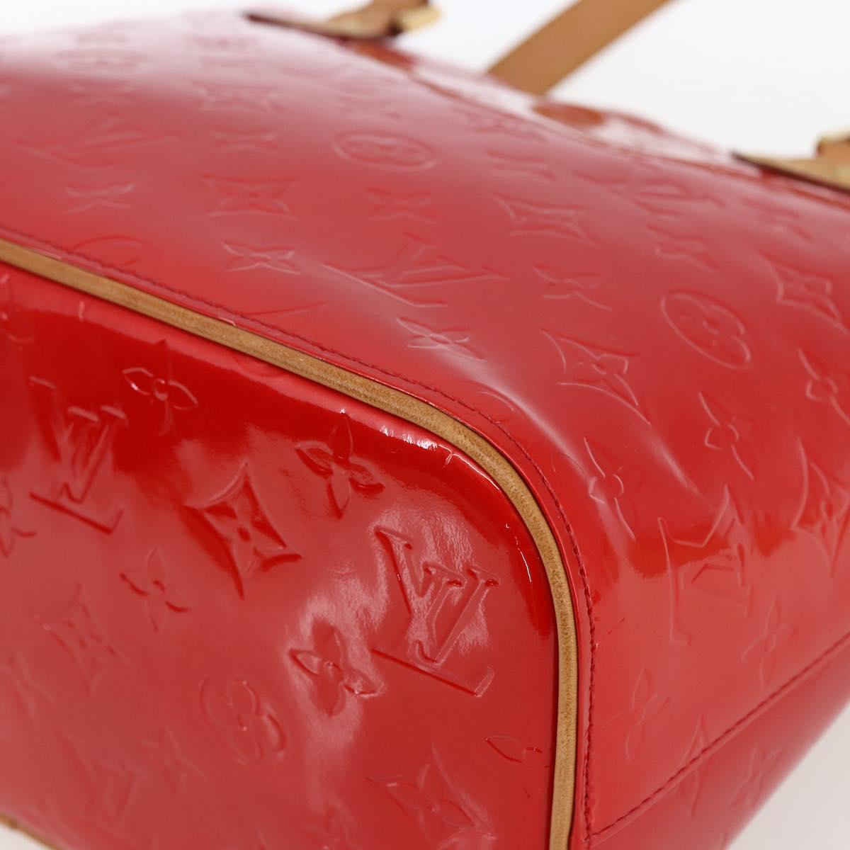 LOUIS VUITTON Monogram Vernis Houston Hand Bag Rouge M91092 LV Auth 170689V