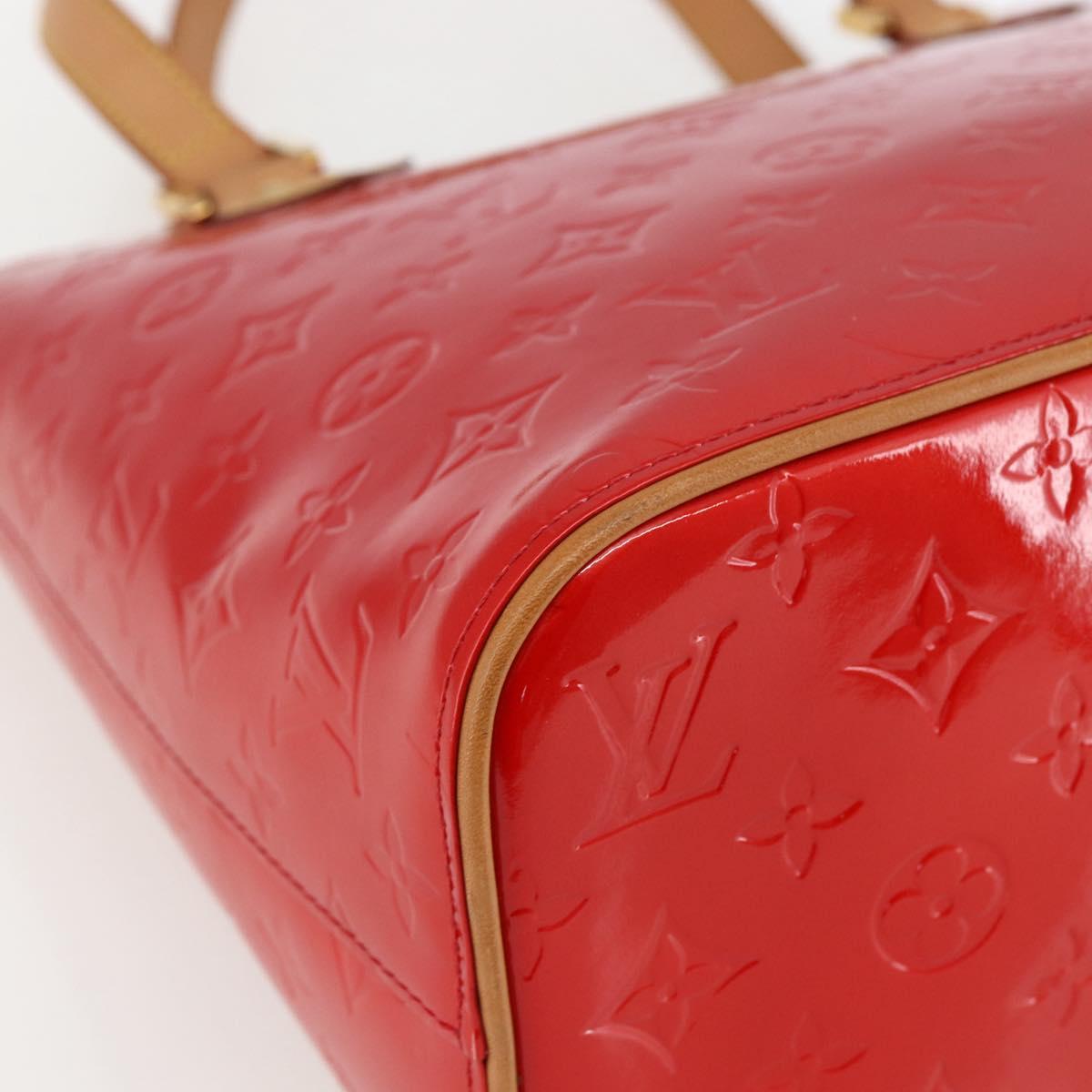 LOUIS VUITTON Monogram Vernis Houston Hand Bag Rouge M91092 LV Auth 170689V