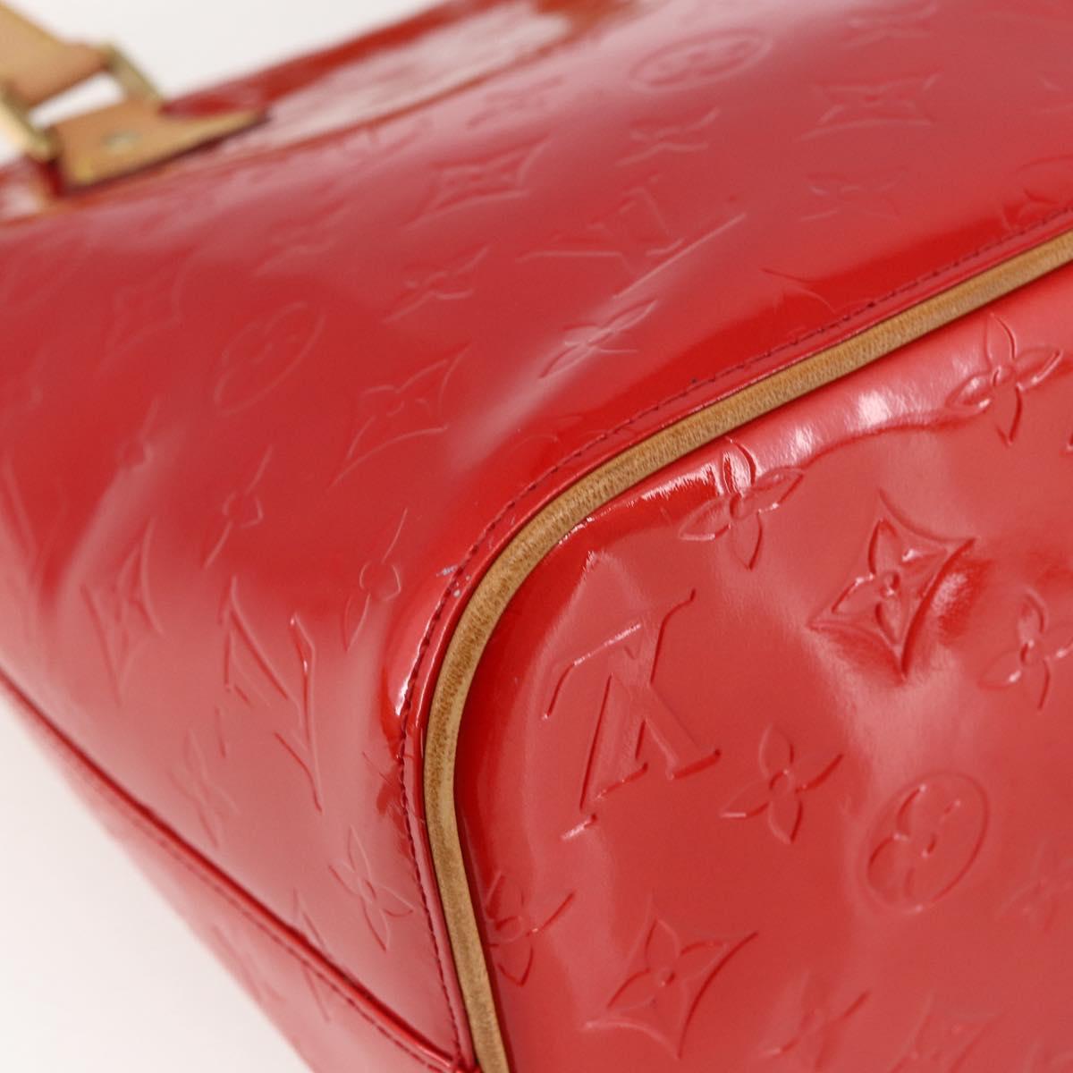 LOUIS VUITTON Monogram Vernis Houston Hand Bag Rouge M91092 LV Auth 170689V