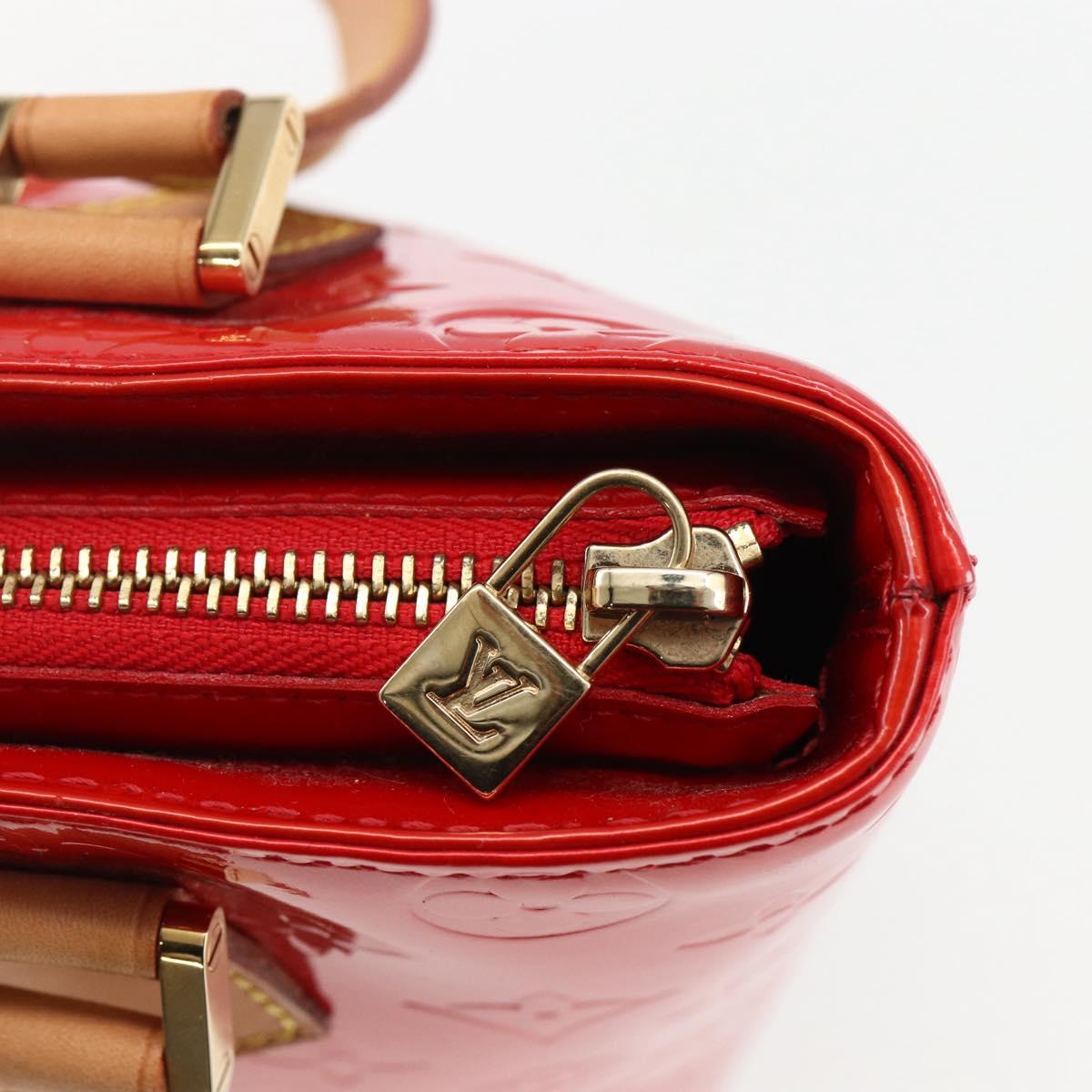 LOUIS VUITTON Monogram Vernis Houston Hand Bag Rouge M91092 LV Auth 170689V