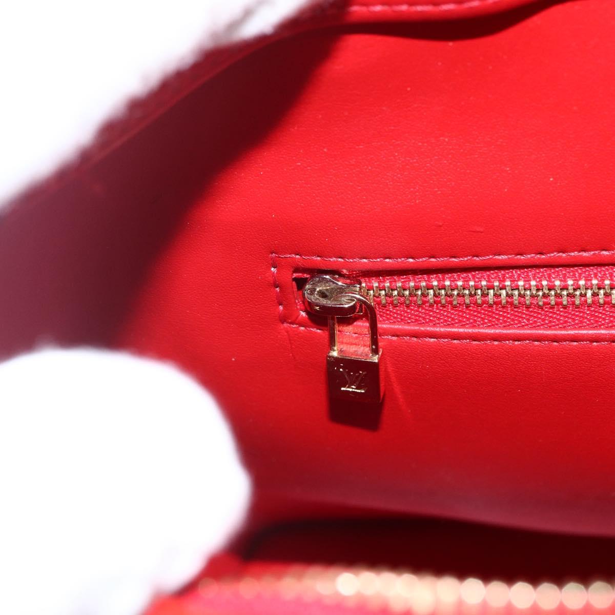 LOUIS VUITTON Monogram Vernis Houston Hand Bag Rouge M91092 LV Auth 170689V