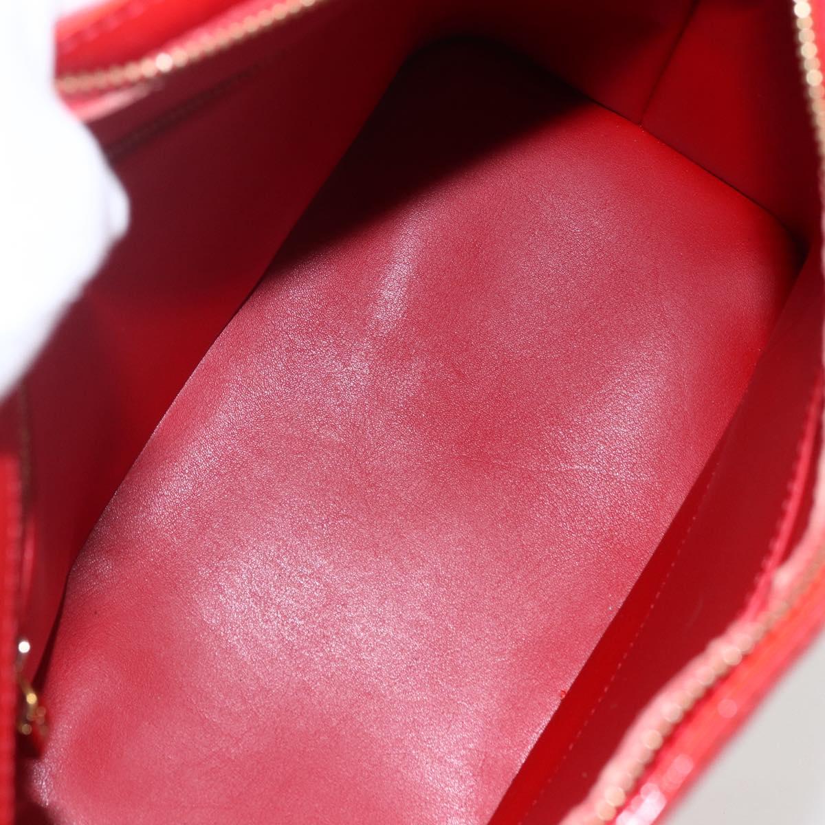 LOUIS VUITTON Monogram Vernis Houston Hand Bag Rouge M91092 LV Auth 170689V