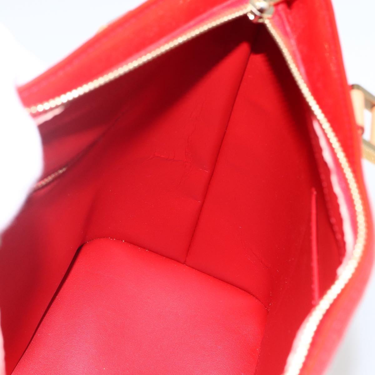 LOUIS VUITTON Monogram Vernis Houston Hand Bag Rouge M91092 LV Auth 170689V