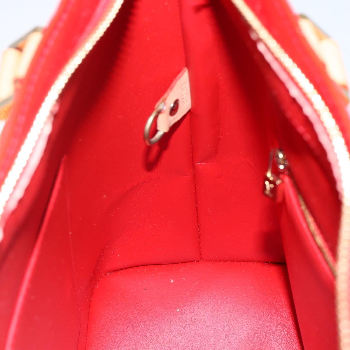 LOUIS VUITTON Monogram Vernis Houston Hand Bag Rouge M91092 LV Auth 170689V