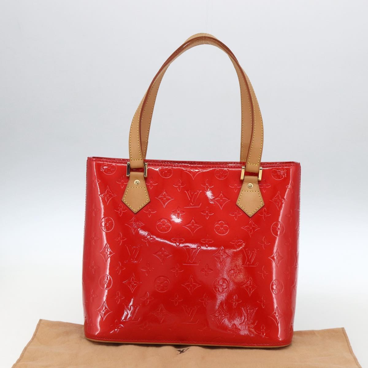 LOUIS VUITTON Monogram Vernis Houston Hand Bag Rouge M91092 LV Auth 170689V