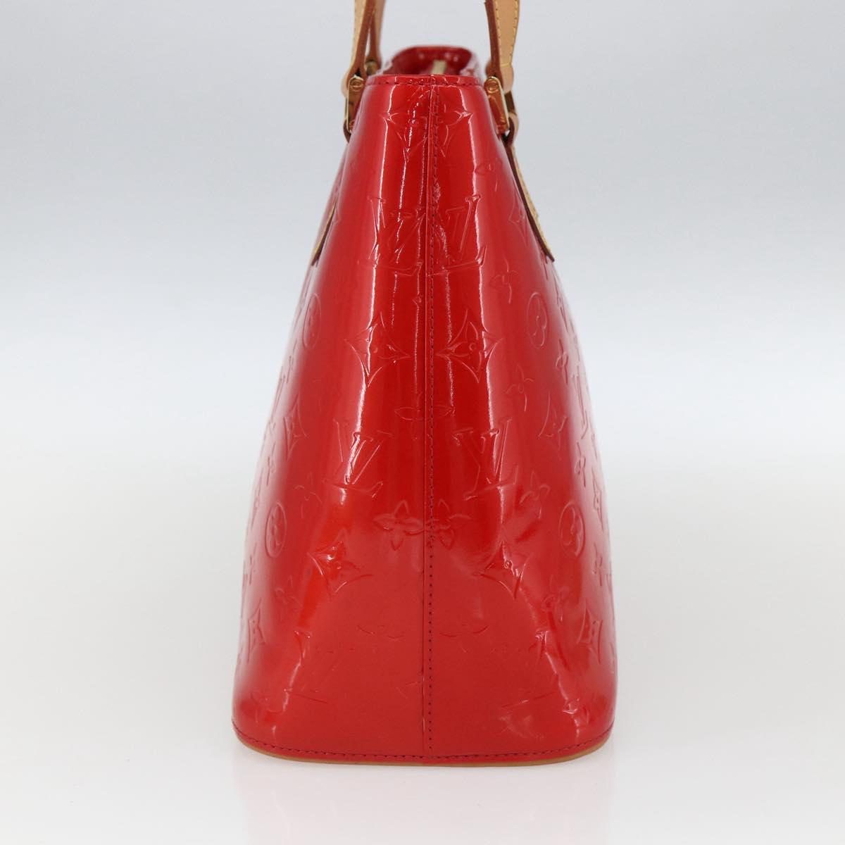 LOUIS VUITTON Monogram Vernis Houston Hand Bag Rouge M91092 LV Auth 170689V