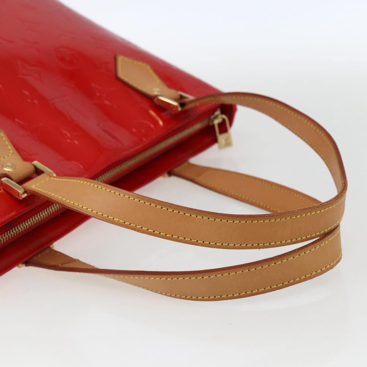LOUIS VUITTON Monogram Vernis Houston Hand Bag Rouge M91092 LV Auth 170689V