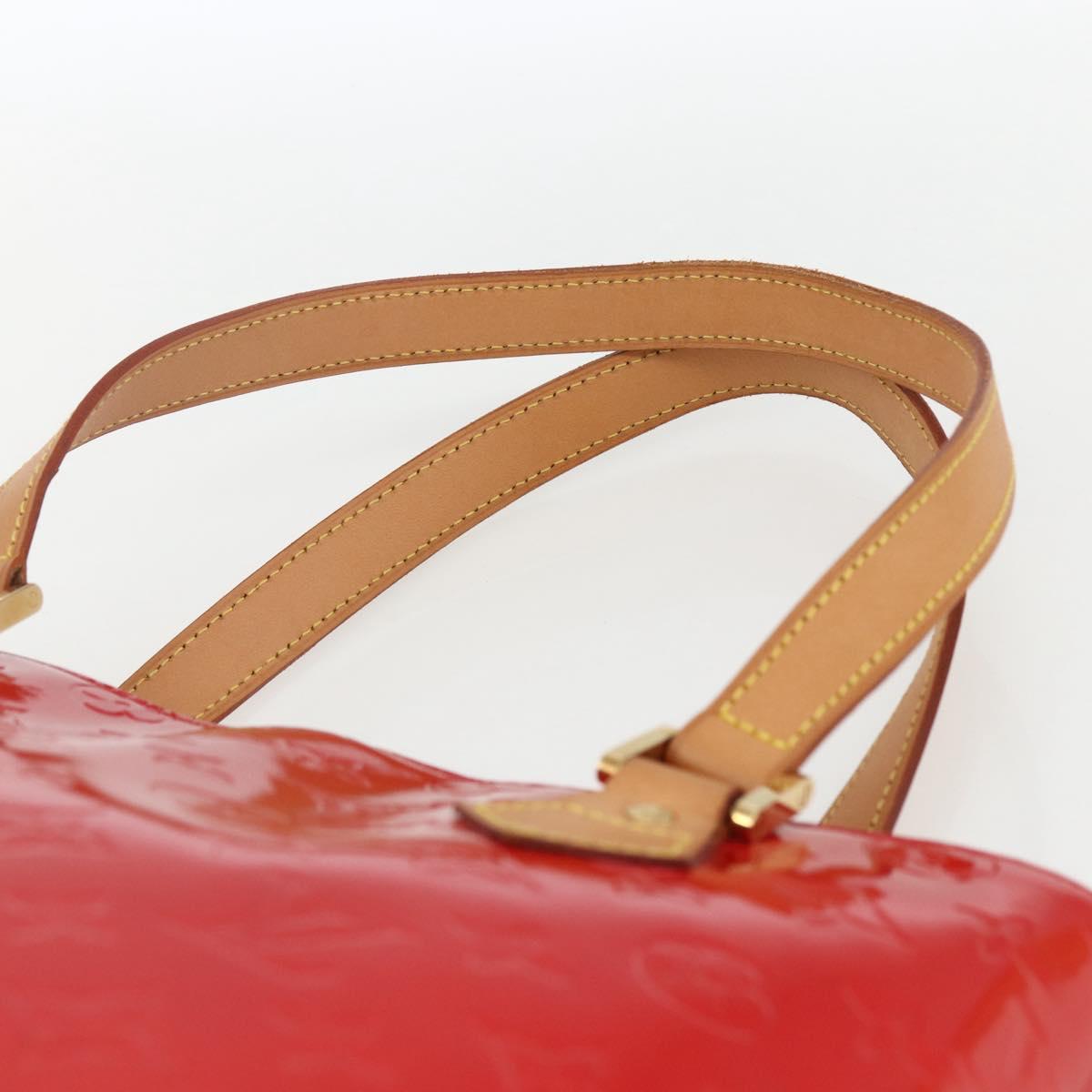 LOUIS VUITTON Monogram Vernis Houston Hand Bag Rouge M91092 LV Auth 170689V